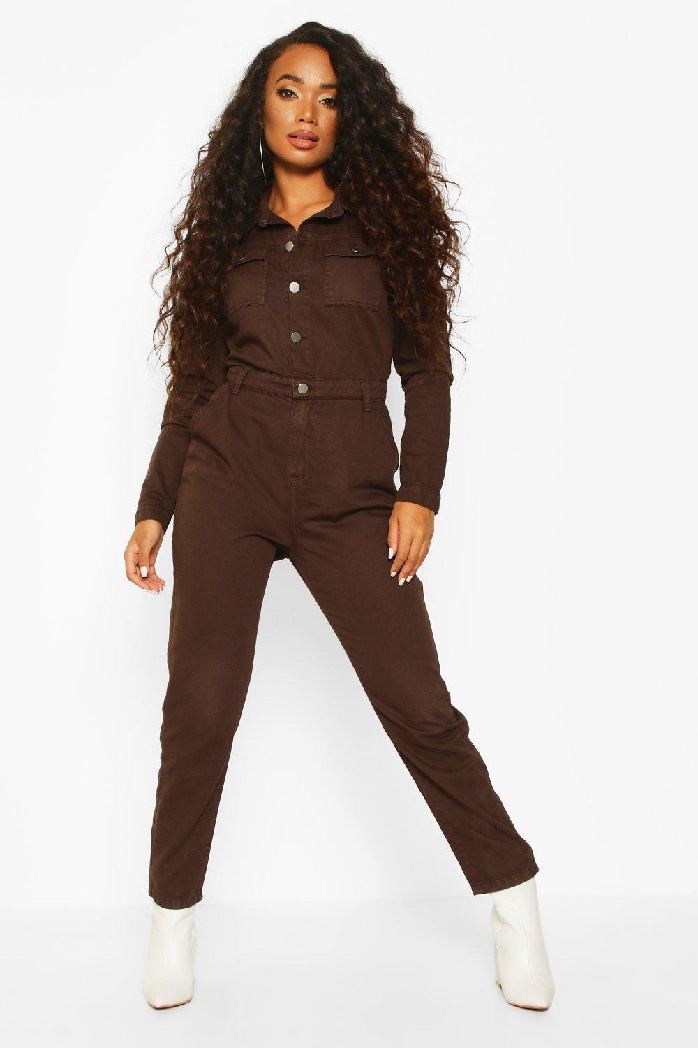 petite denim jumpsuit