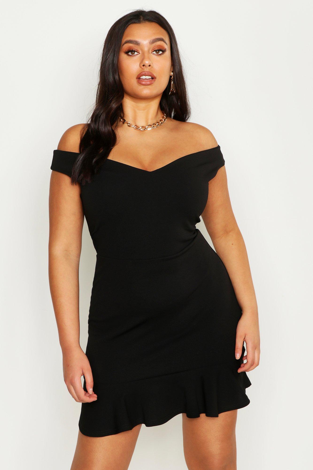 bardot v neck dress