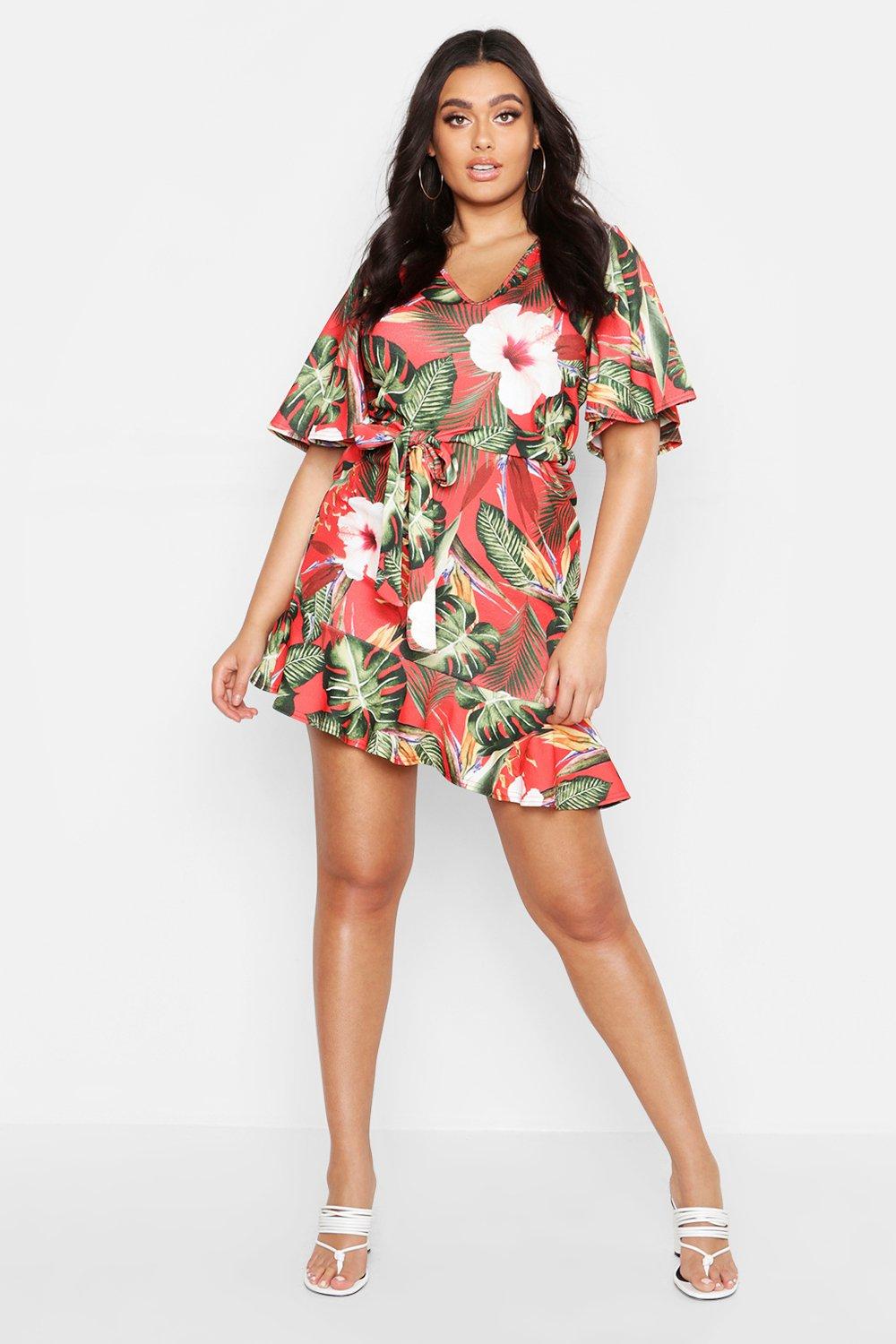 plus tropical dress