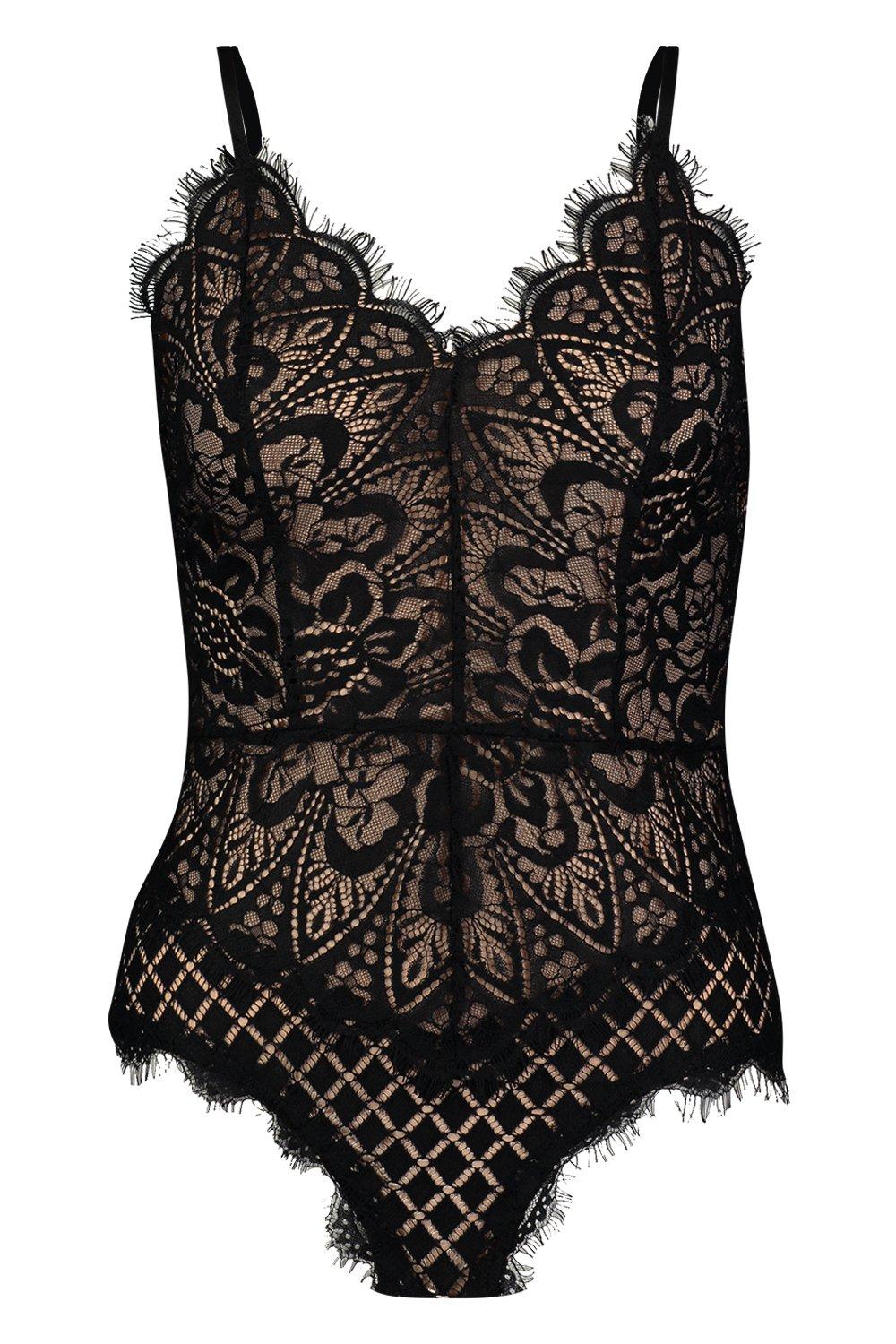 eyelash lace bodysuit