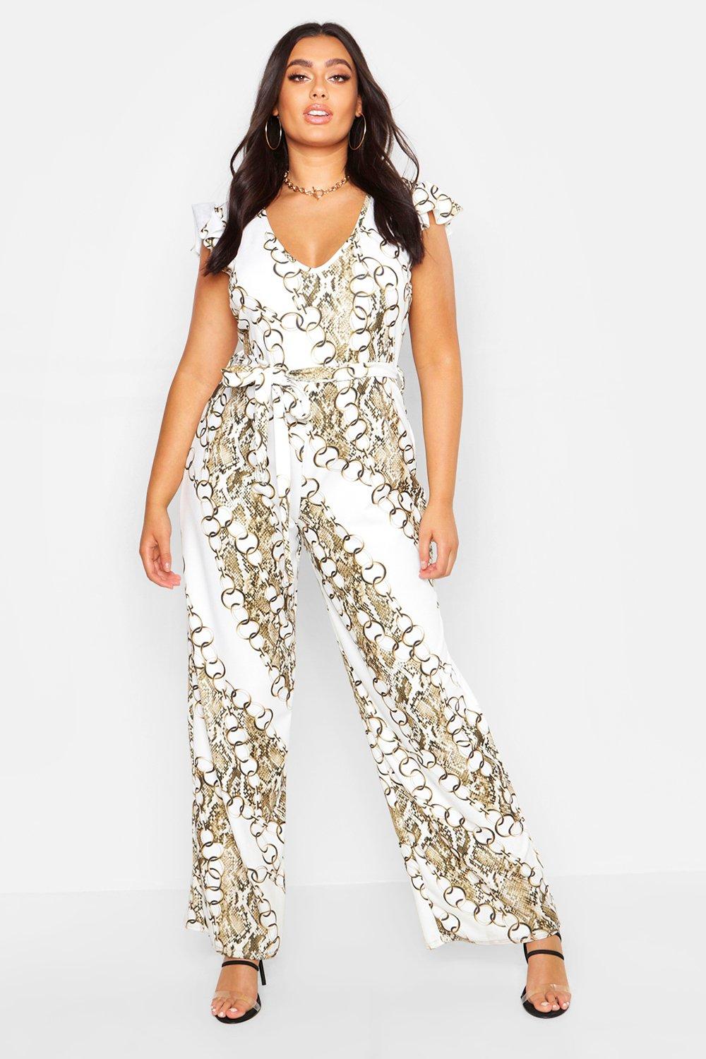 chain print jumpsuit