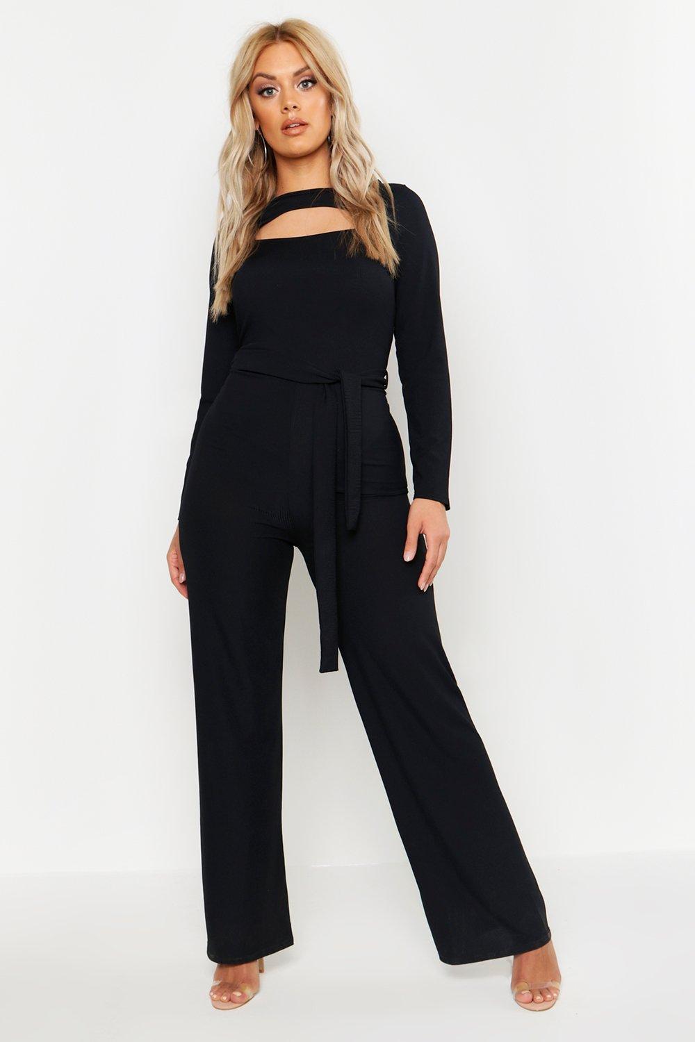 boohoo ribbed jumpsuit