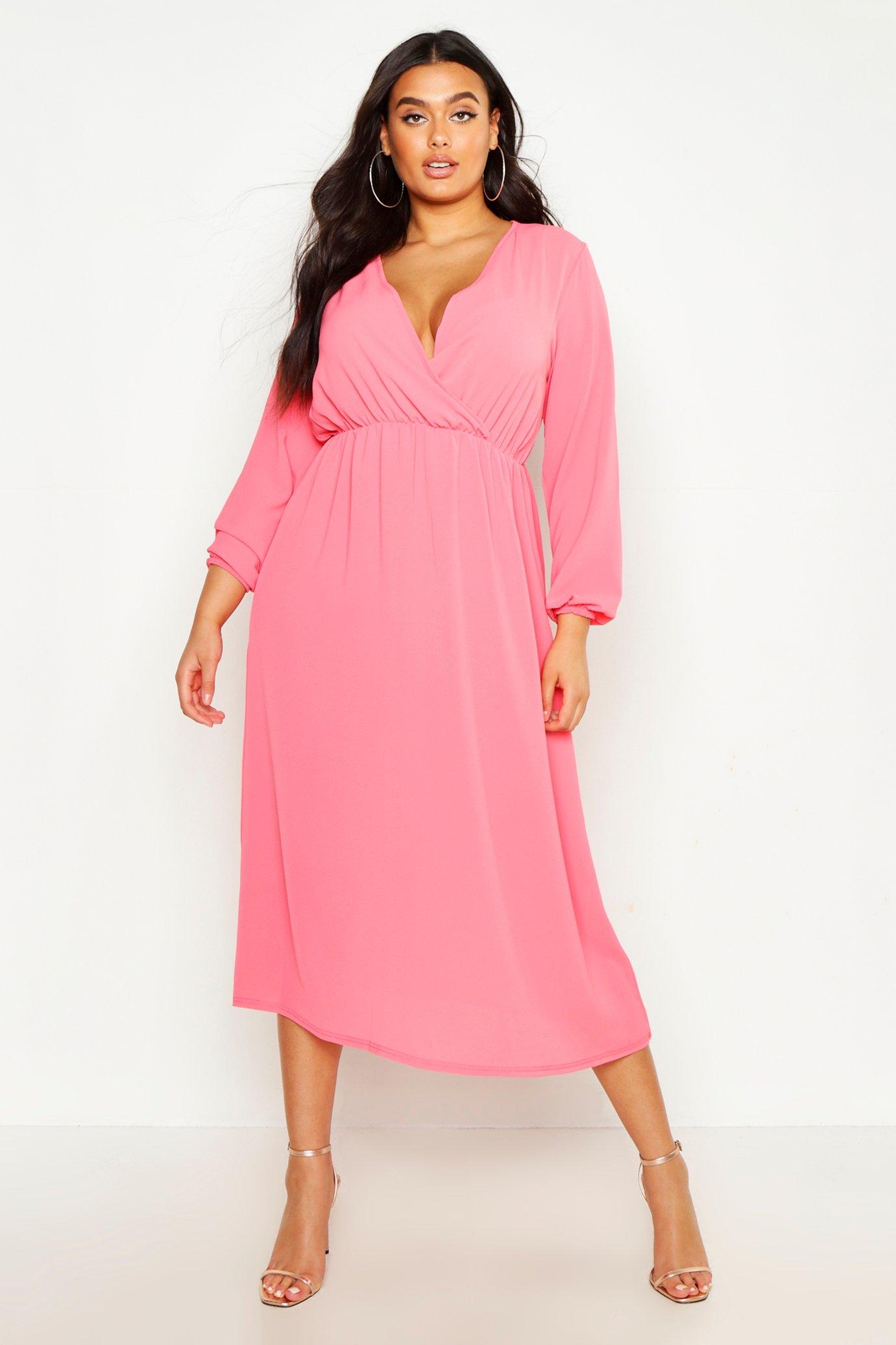 plus wrap midi dress