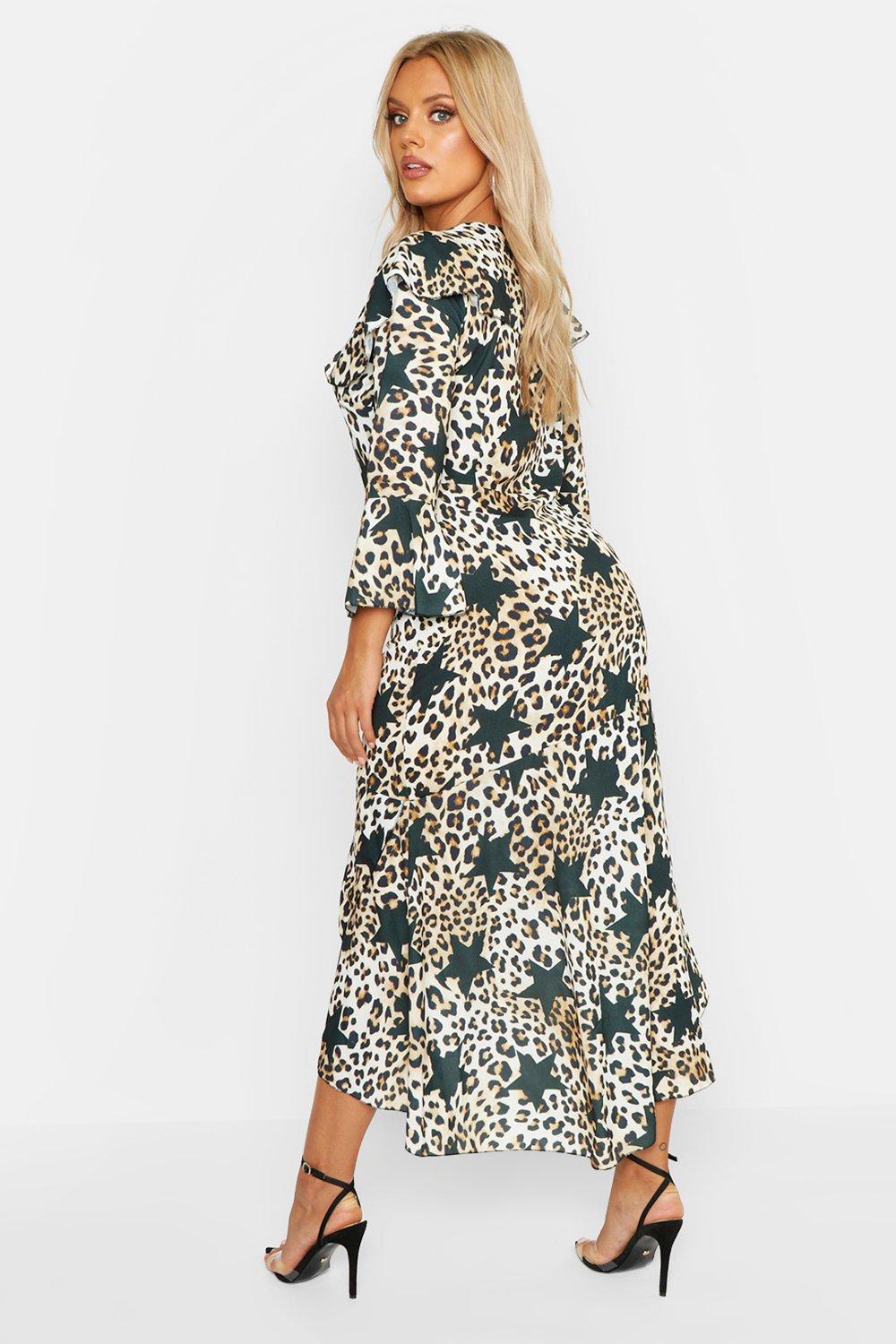 boohoo leopard star dress