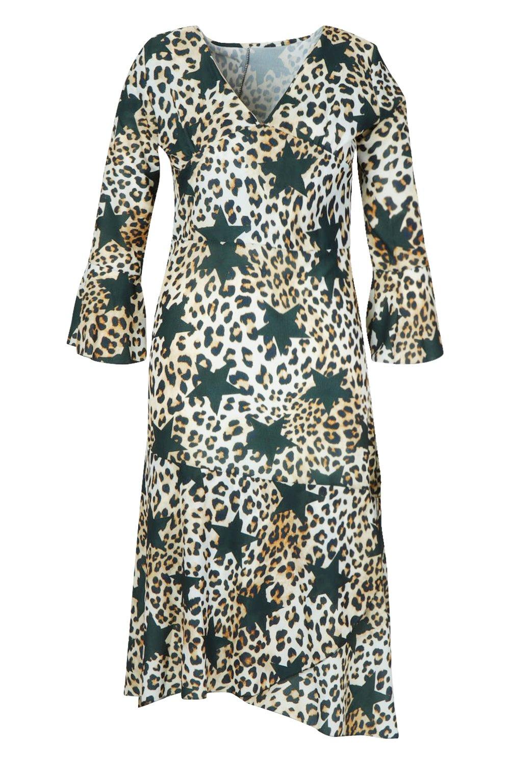 boohoo leopard star dress