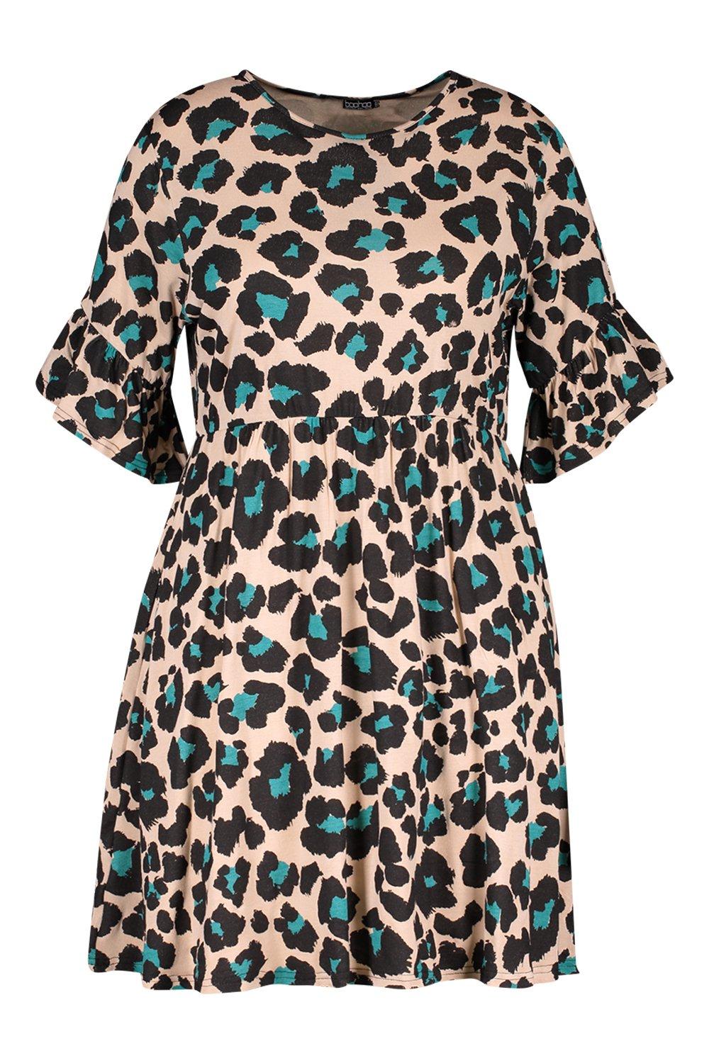 boohoo plus leopard print dress