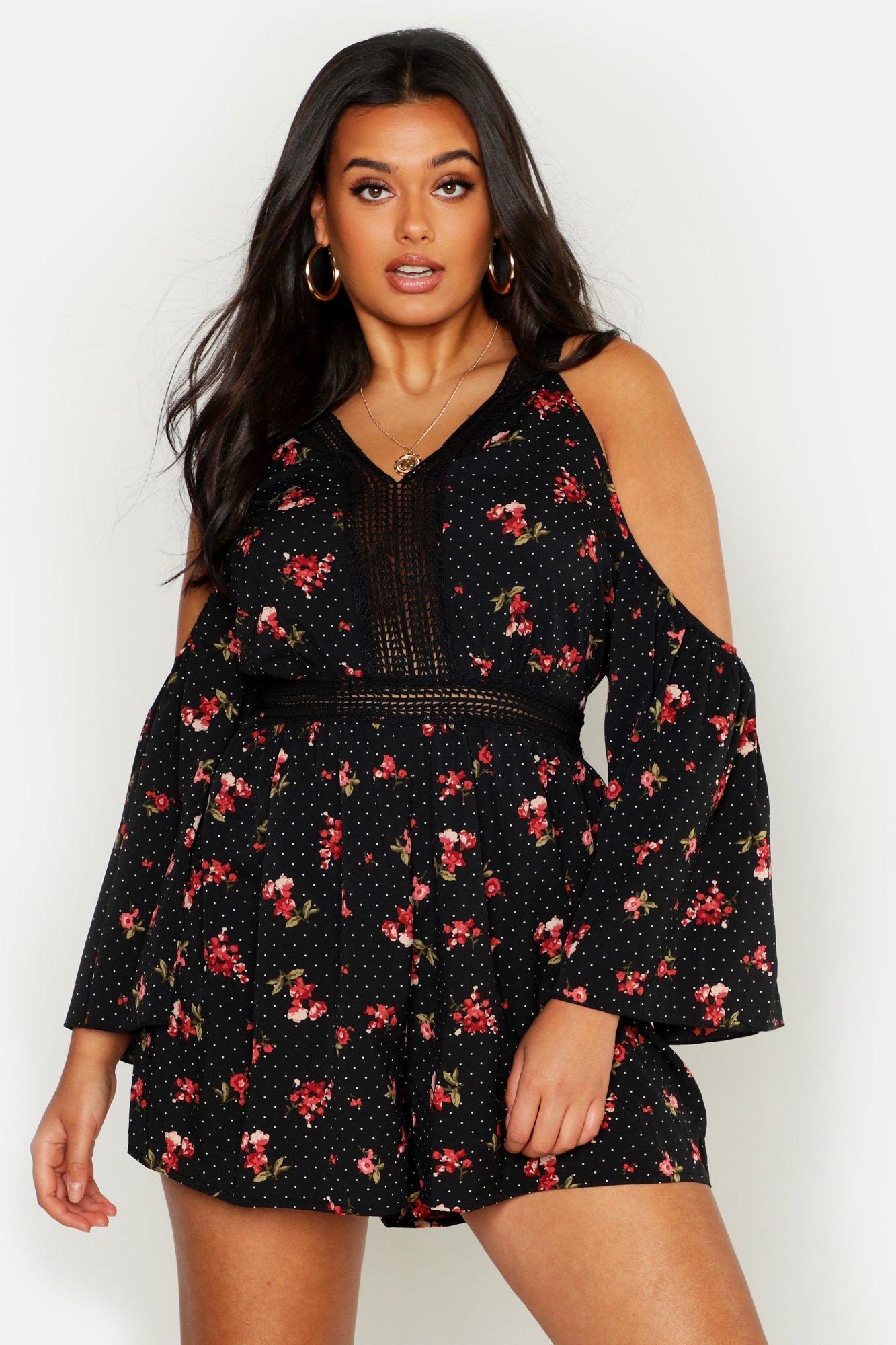 boohoo playsuits plus size