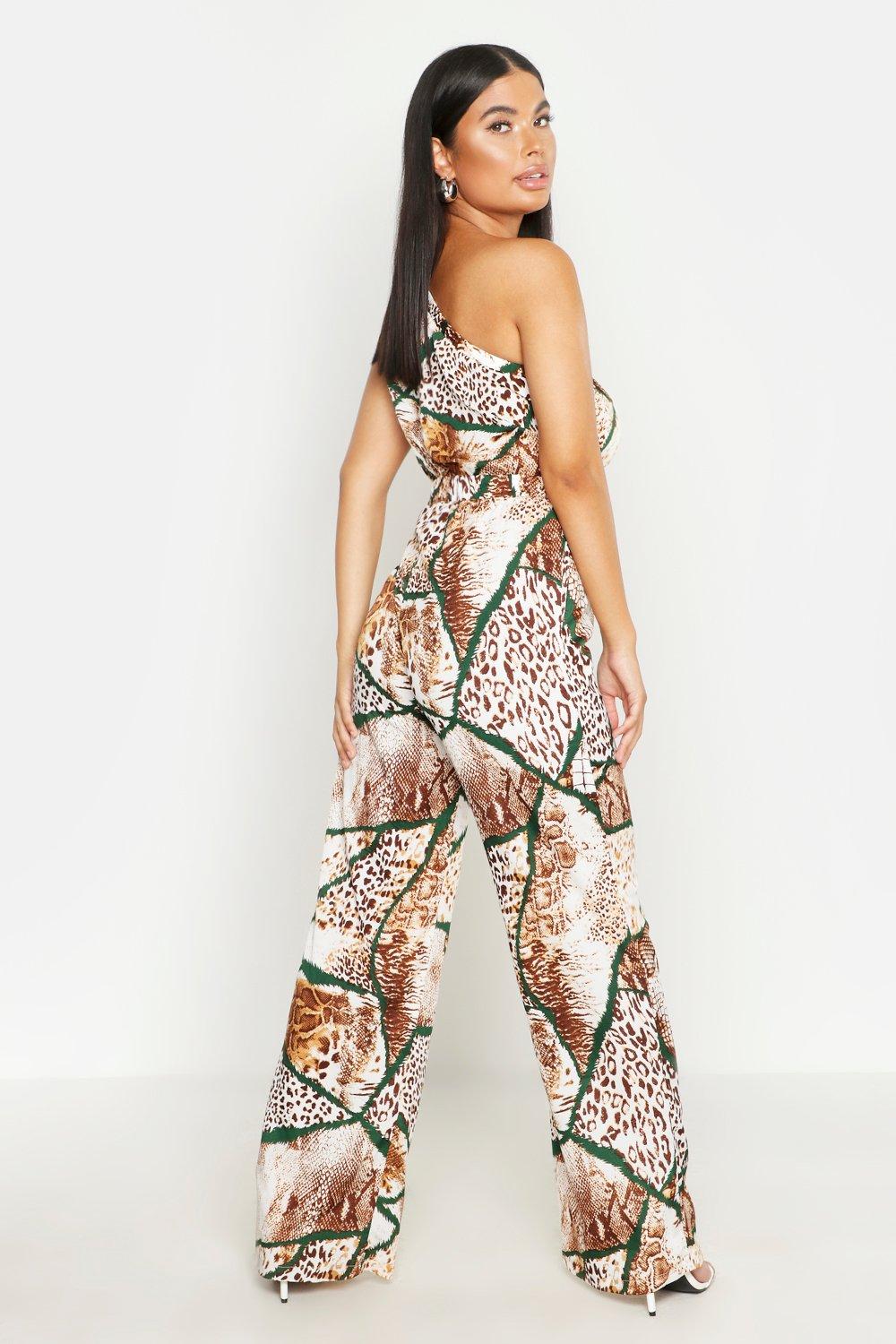 petite animal print jumpsuit