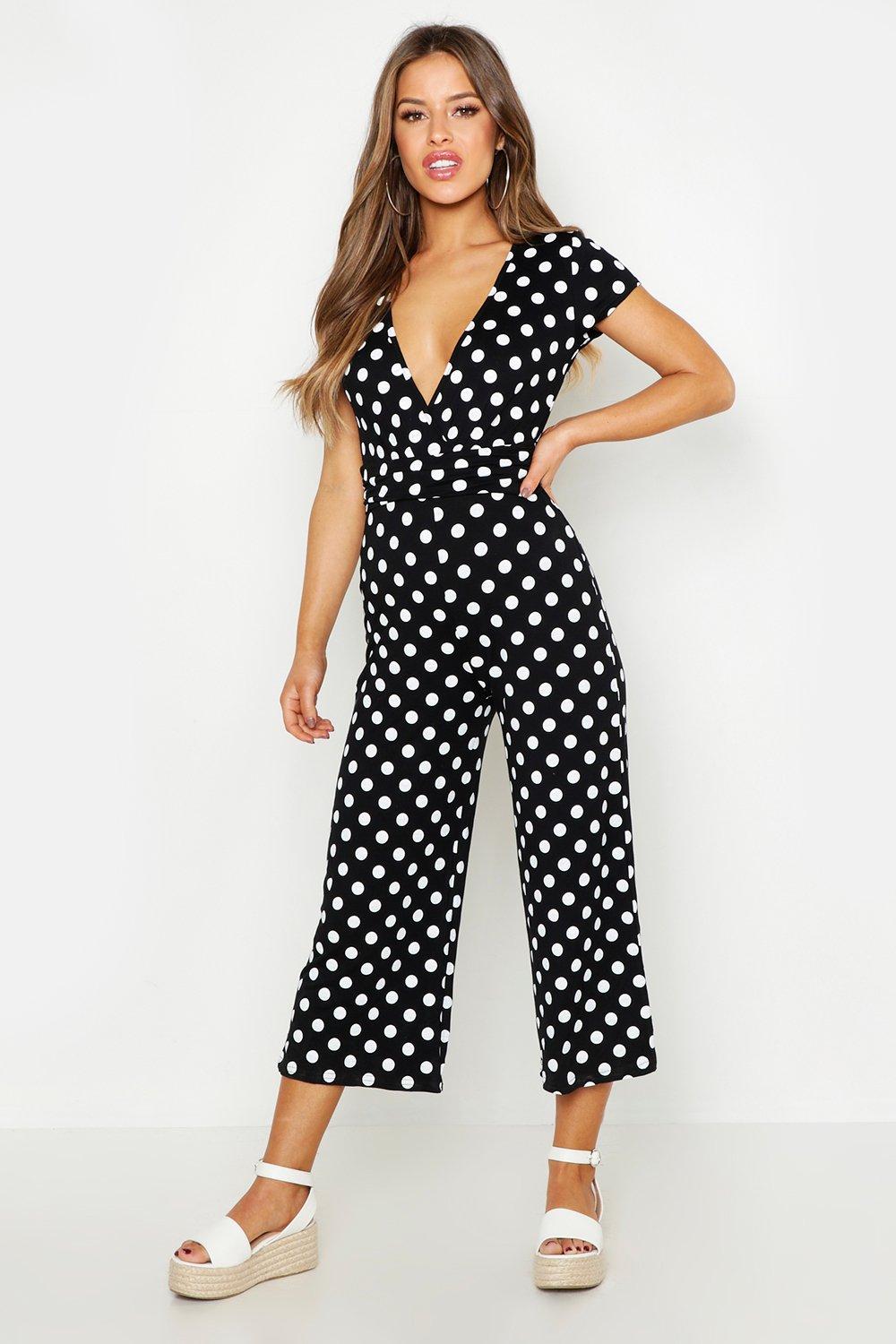 boohoo black culotte jumpsuit