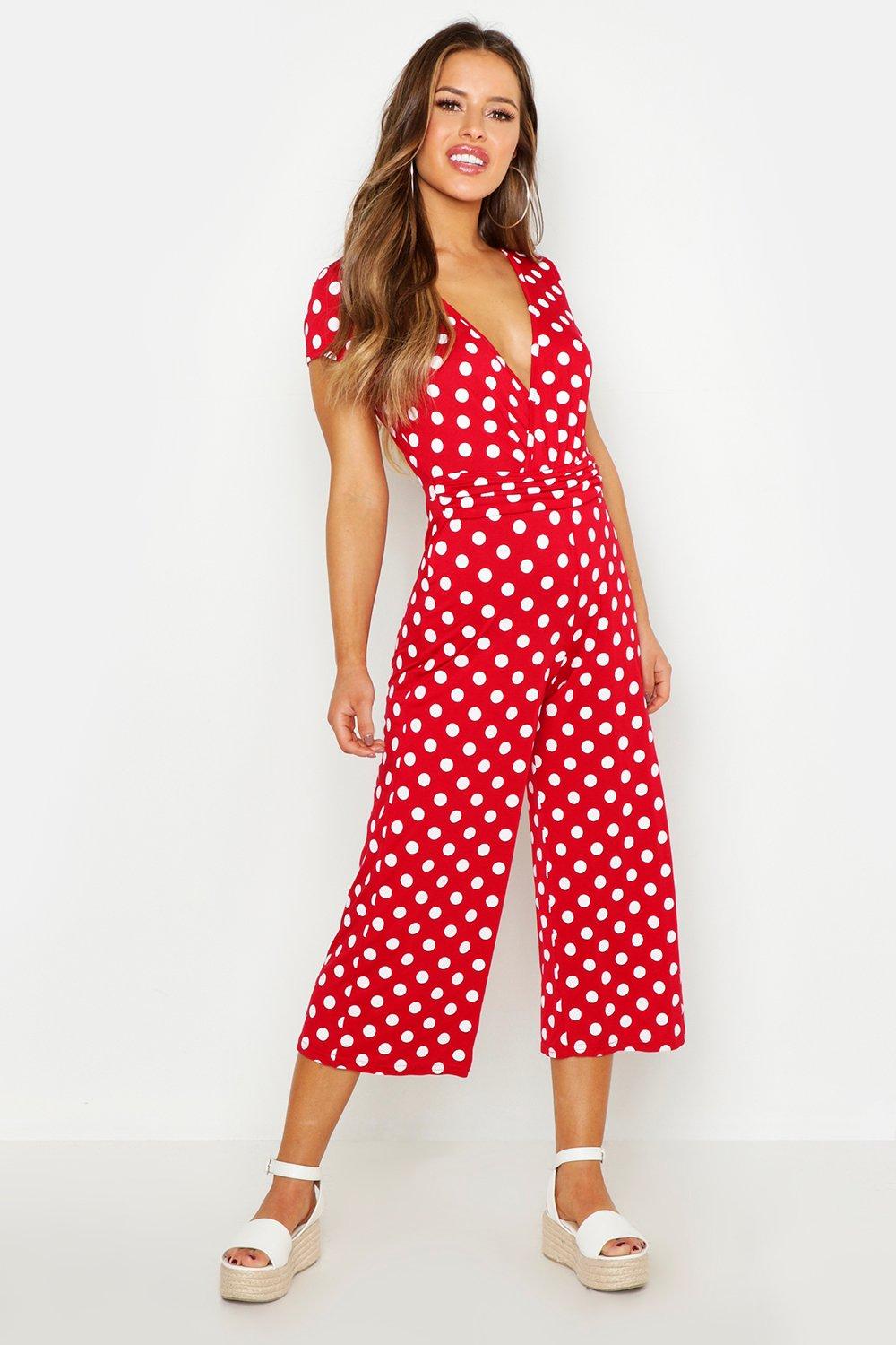 polka dot petite jumpsuit