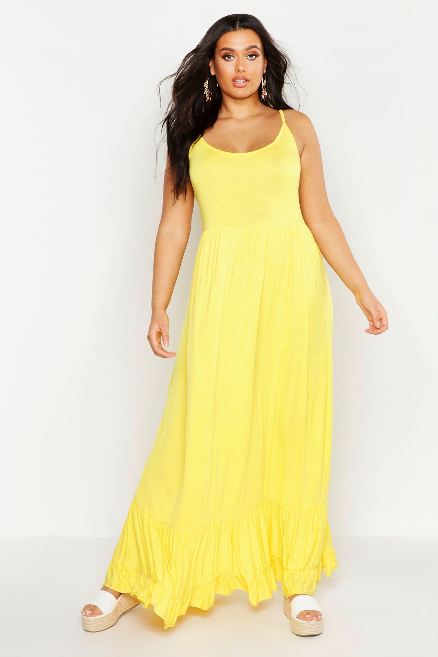 Plus Tiered Strappy Maxi Dress | Boohoo