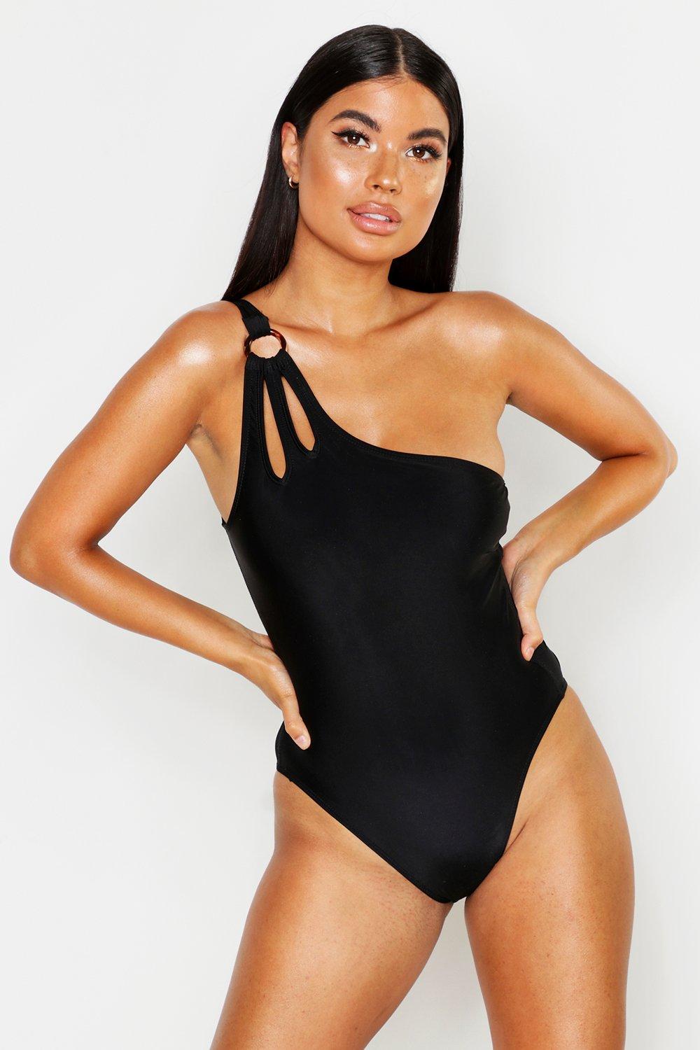 one shoulder swimsuit cut out