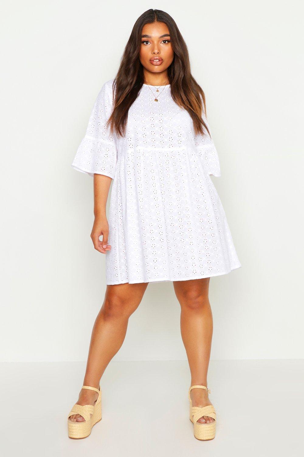 broderie anglaise smock dress