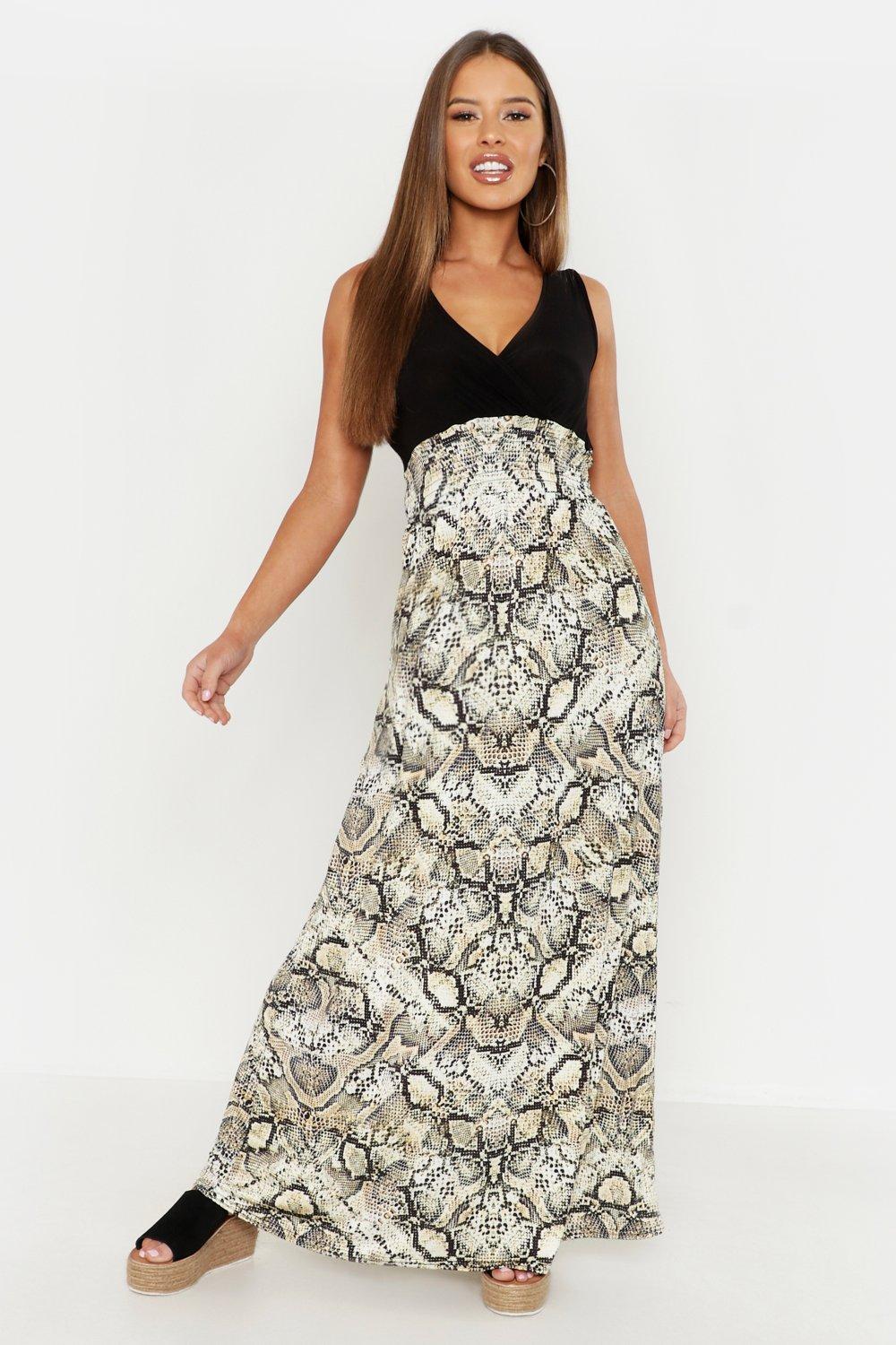 petite snake print dress