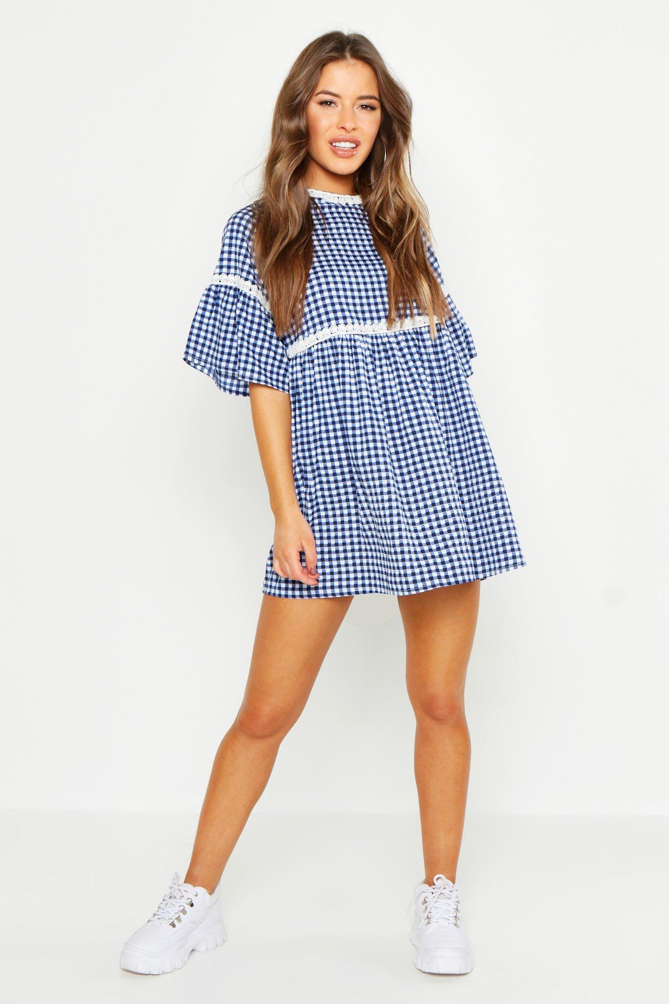 boohoo white smock dress