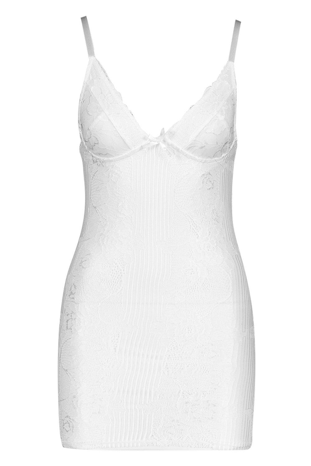 

Petite - Кружевное платье-комбинация, White
