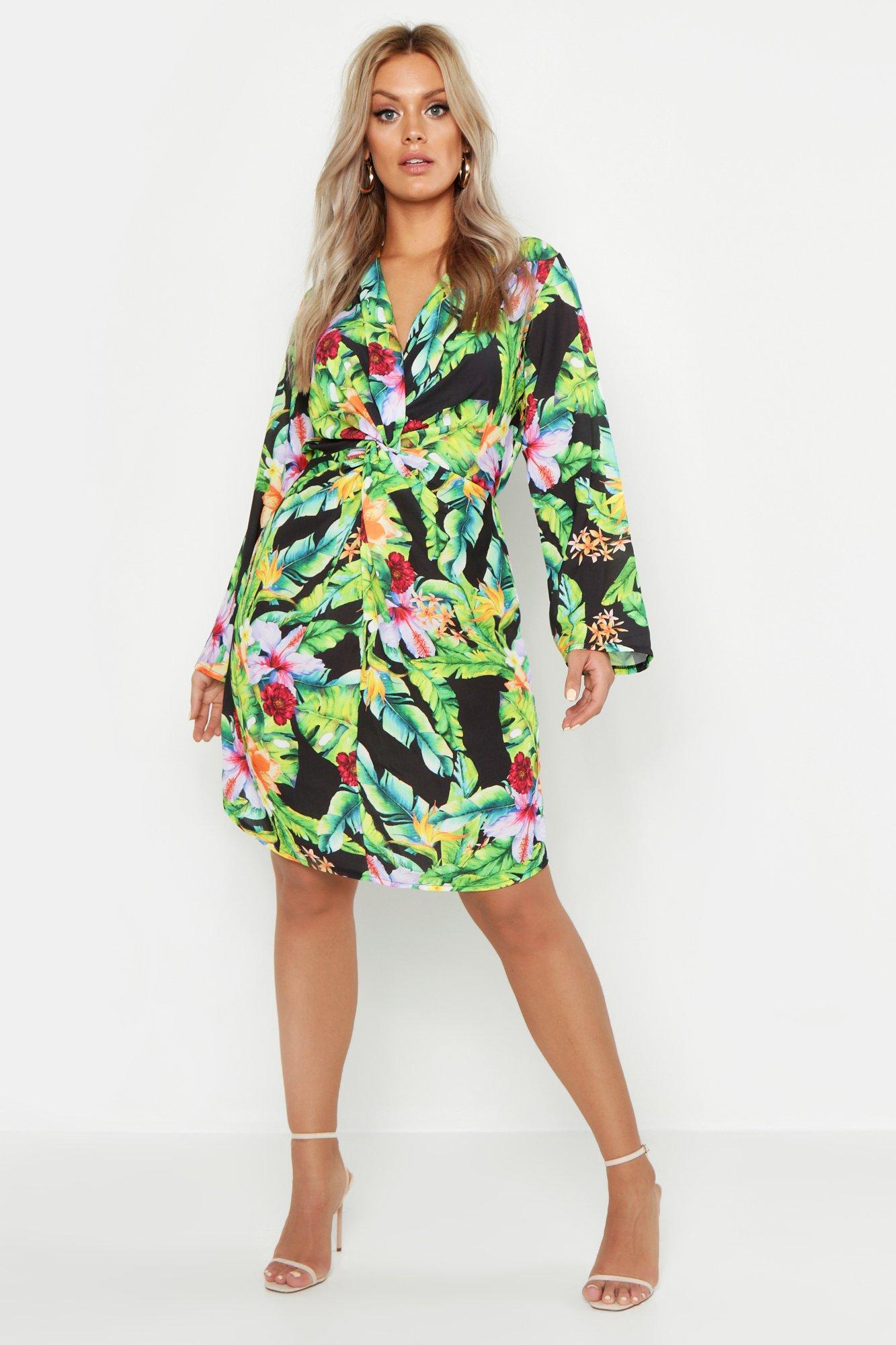 boohoo tropical dress