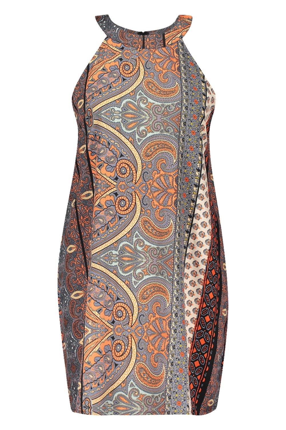 boohoo paisley print midi dress