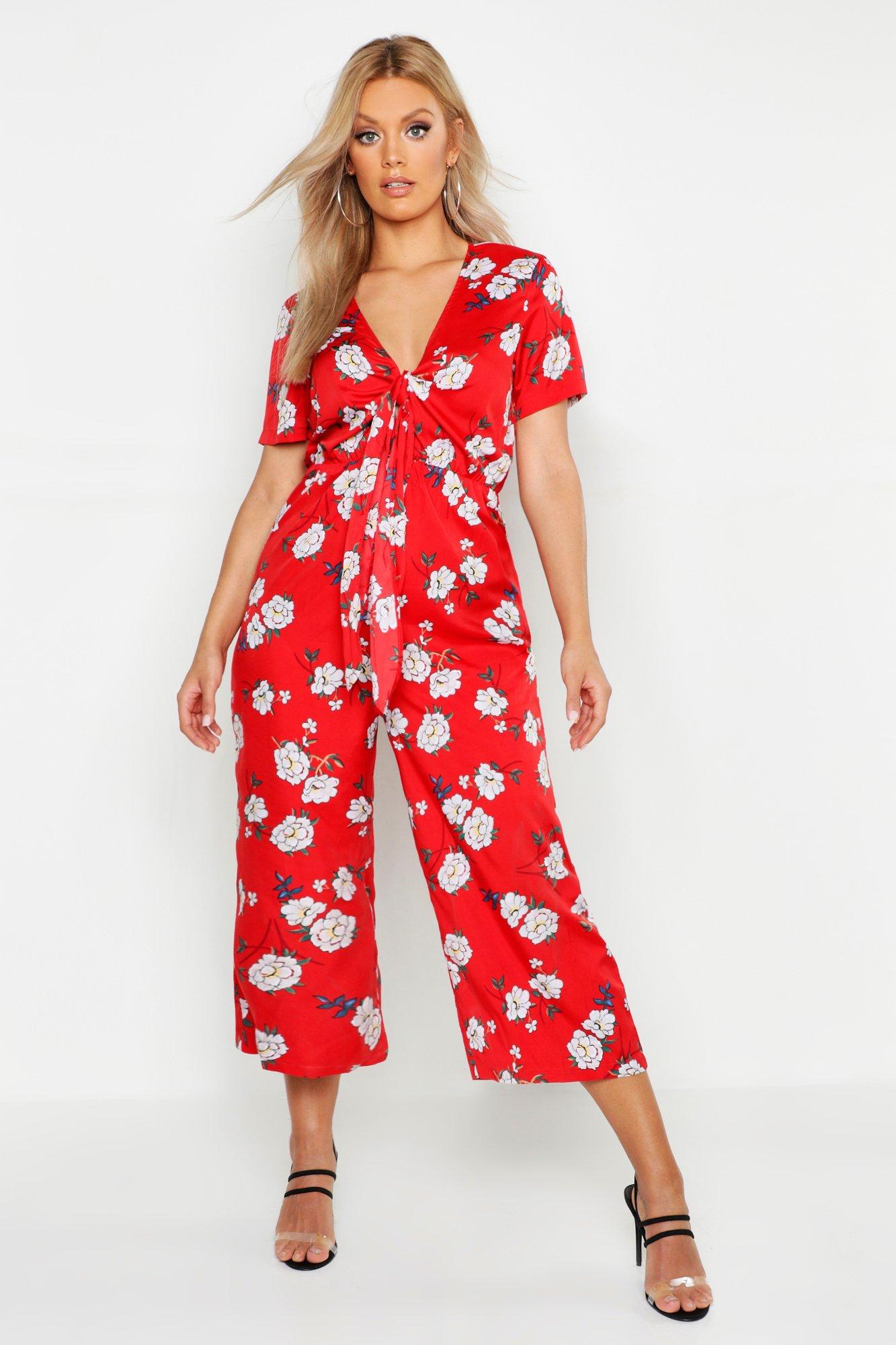 knot front culotte jumpsuit