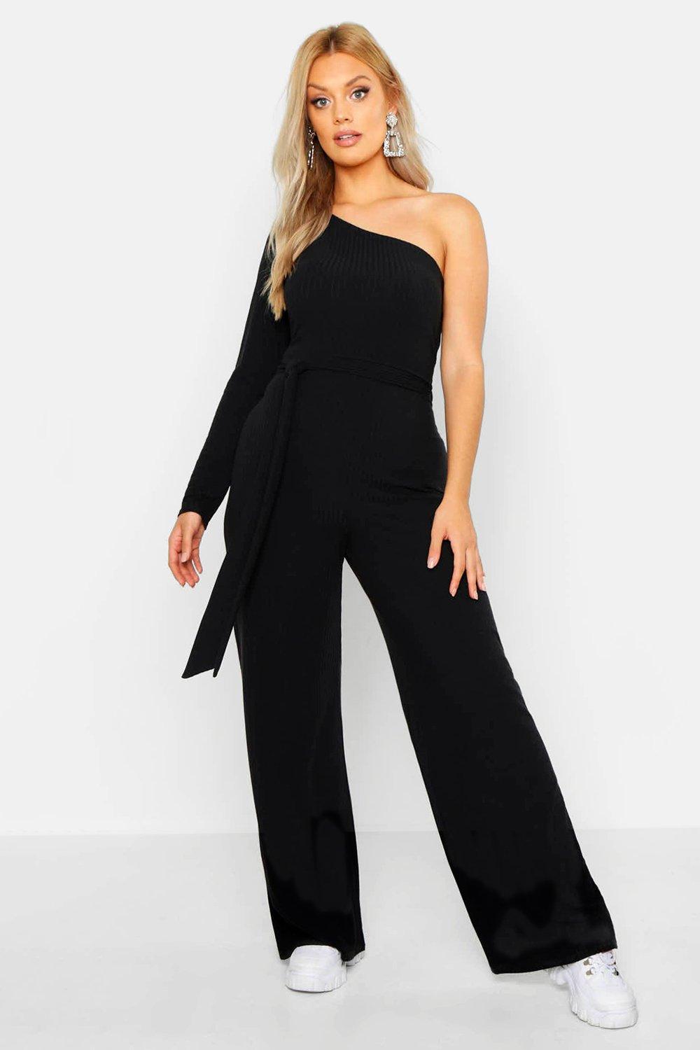 boohoo one shoulder jumpsuit
