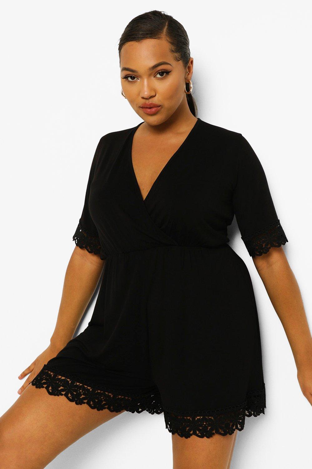 boohoo plus playsuit