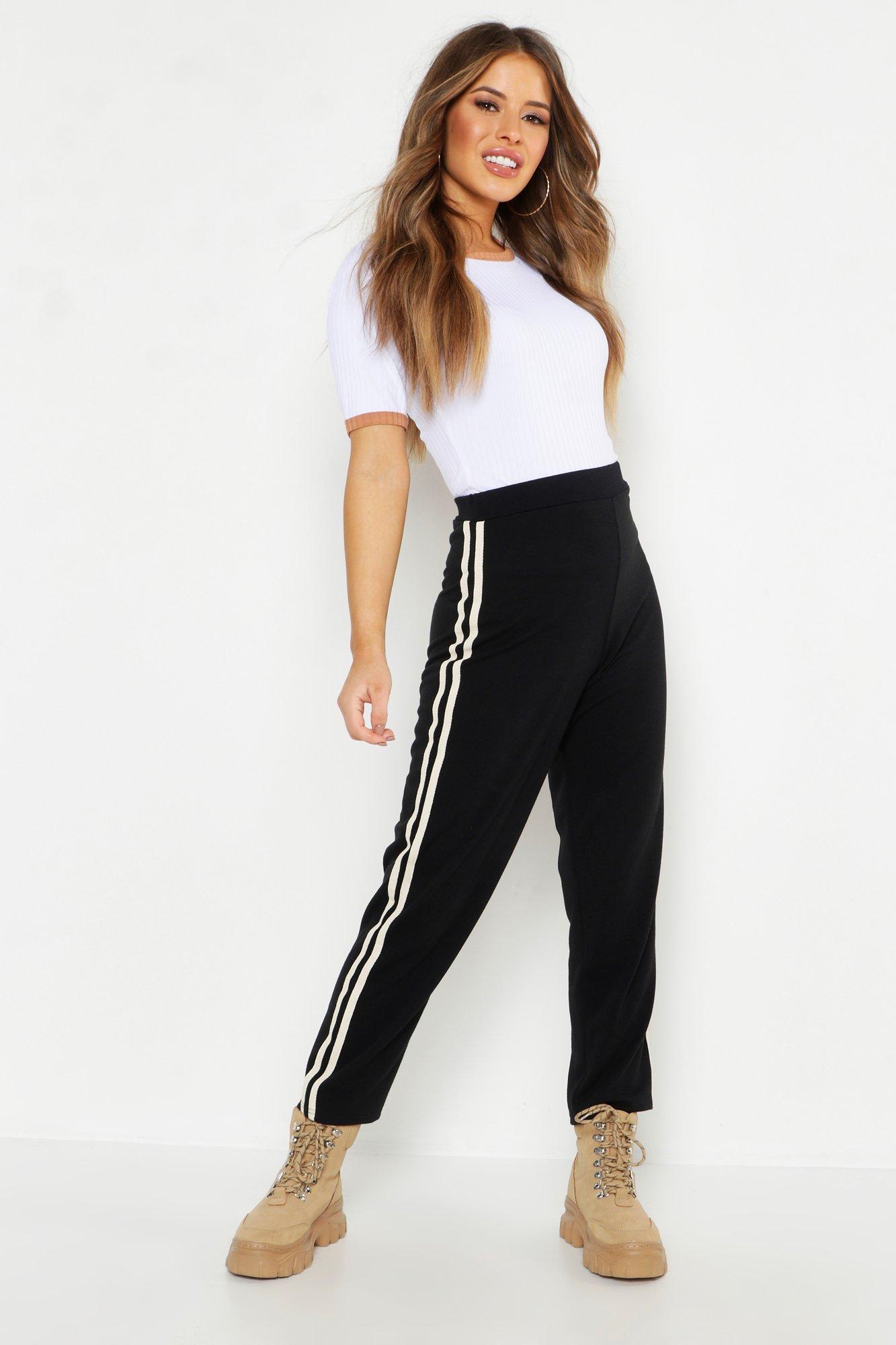 petite side stripe joggers