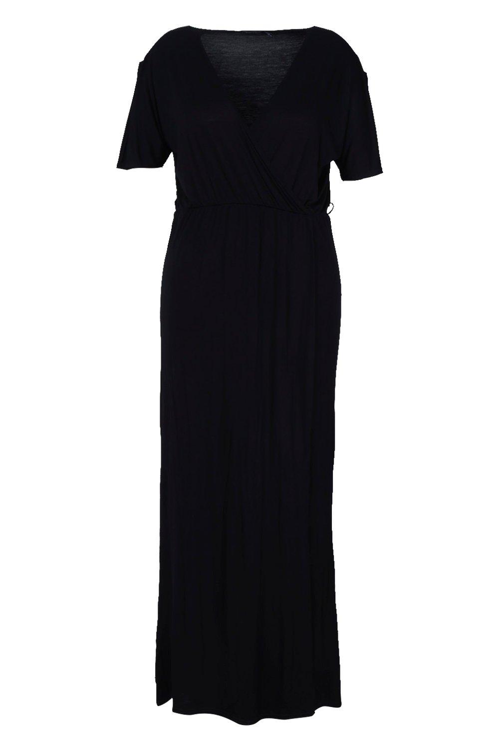 Plus Kimono Sleeve Wrap Maxi Dress Boohoo