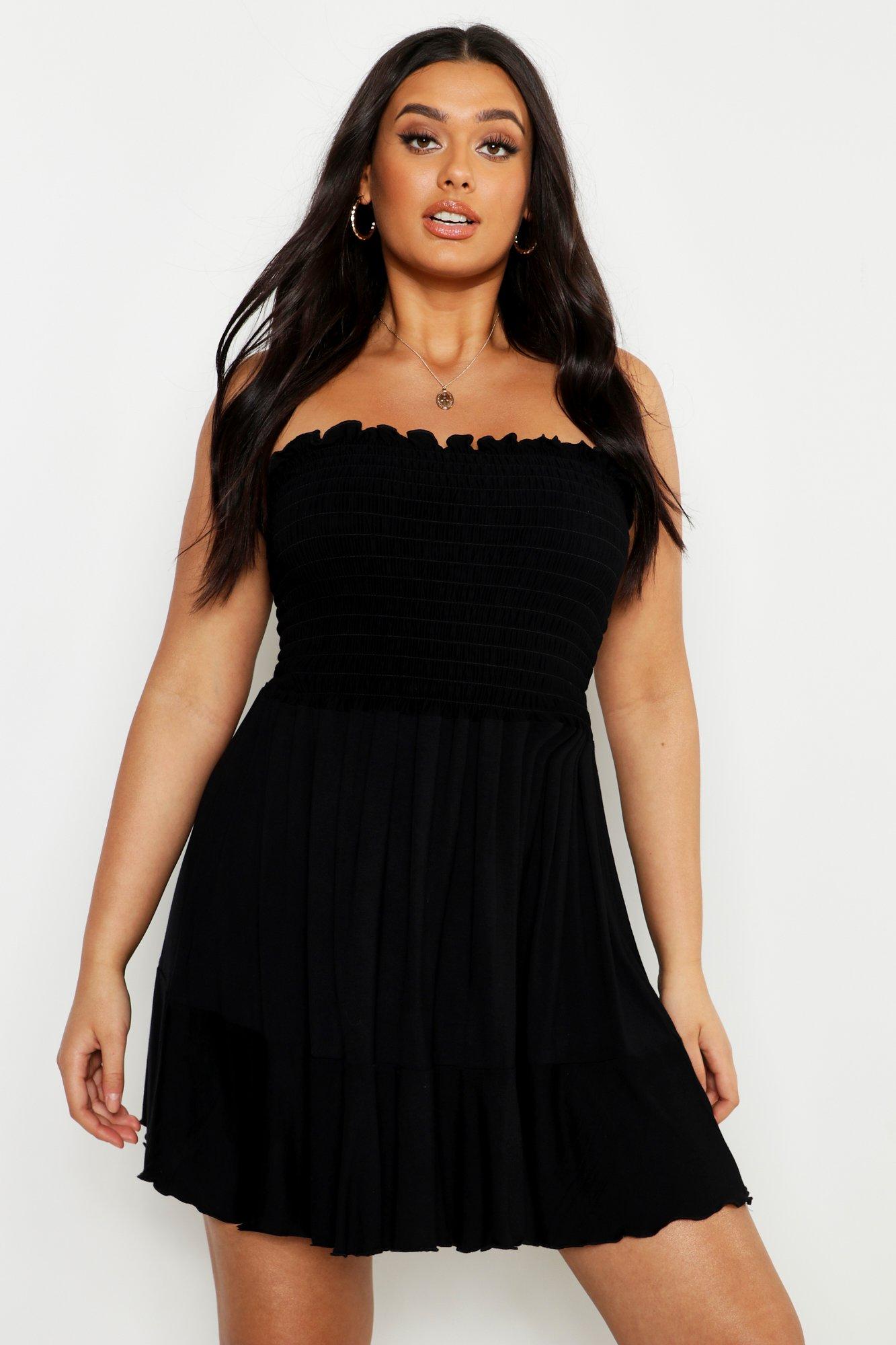 black bandeau beach dress