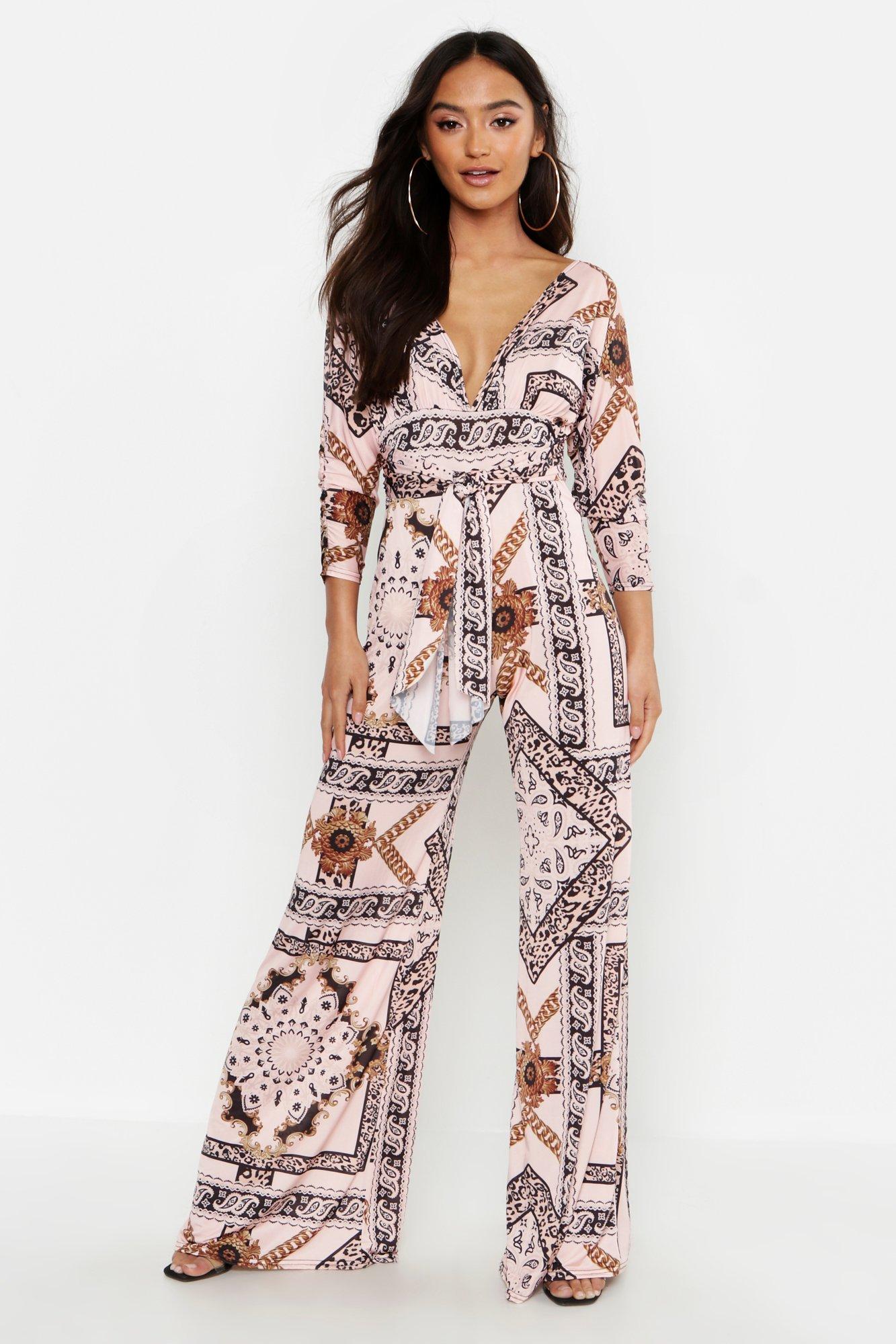 chain print jumpsuit