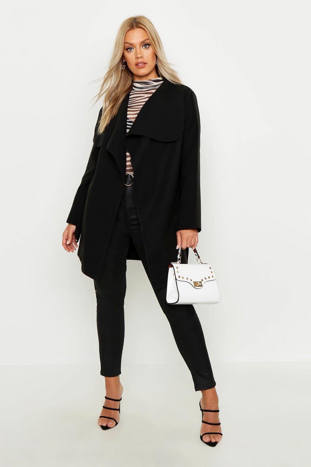 black waterfall jacket size 18