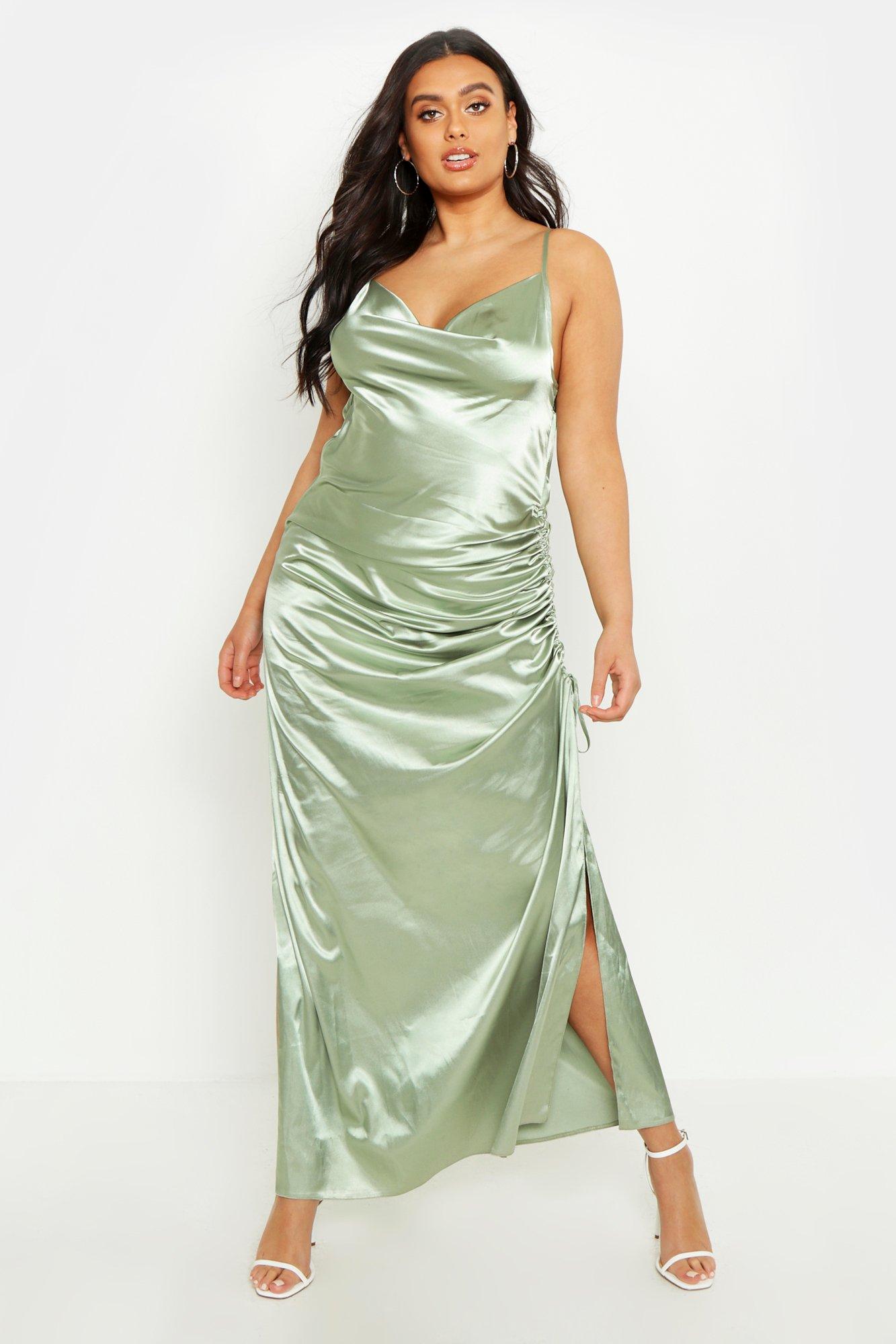 plus size satin maxi dress