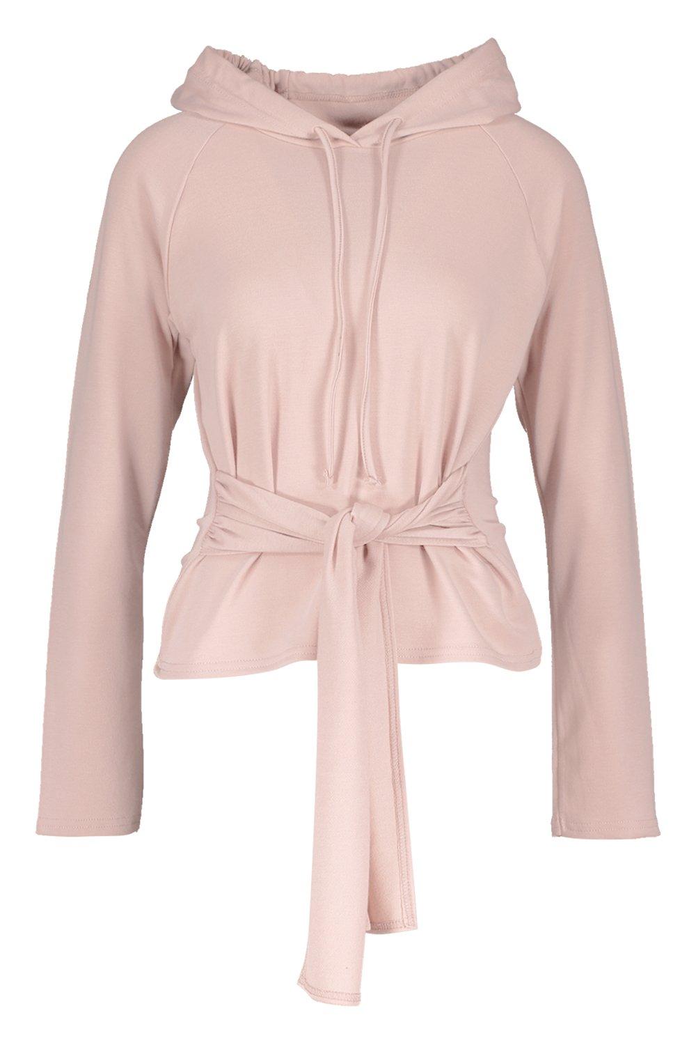 

Из коллекции <Petite> Укороченная толстовка с капюшоном с завязкой на талии, Rose