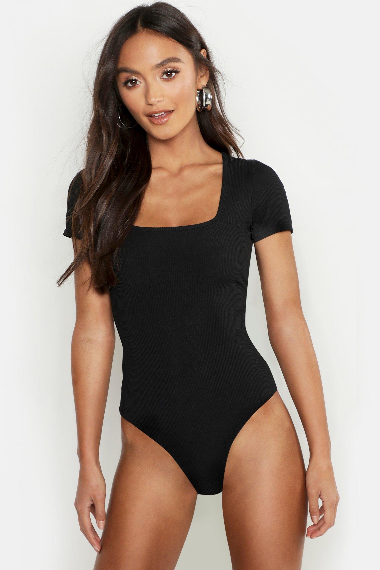 

Petite — Боди с квадратным декольте, Black