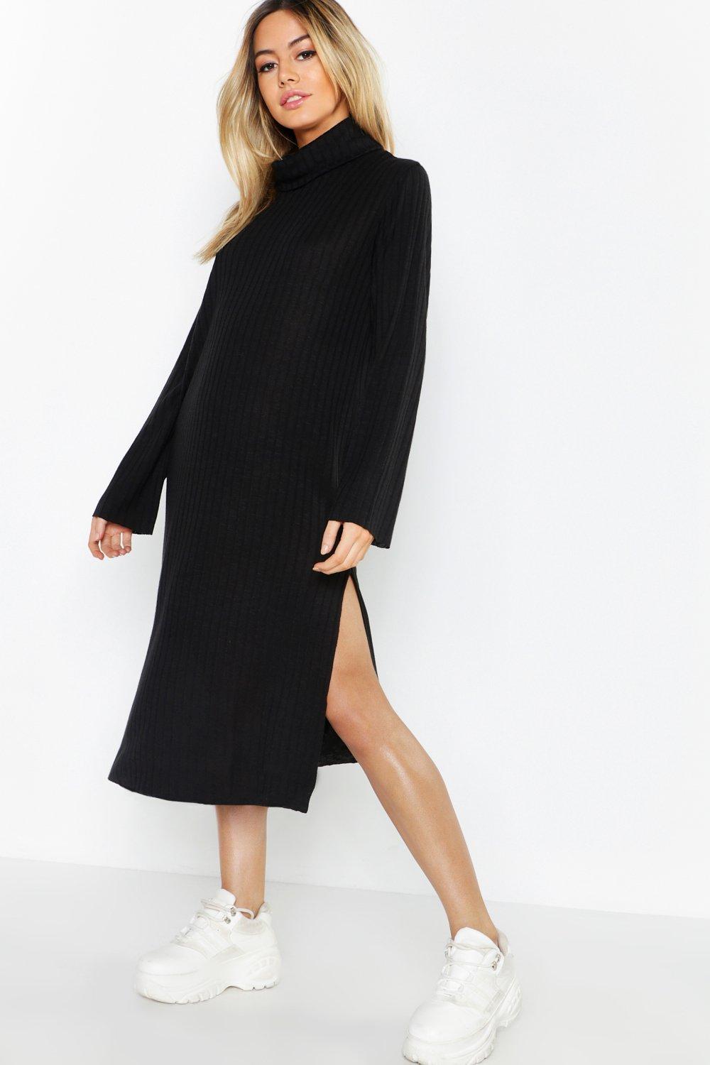 black midi sweater dress