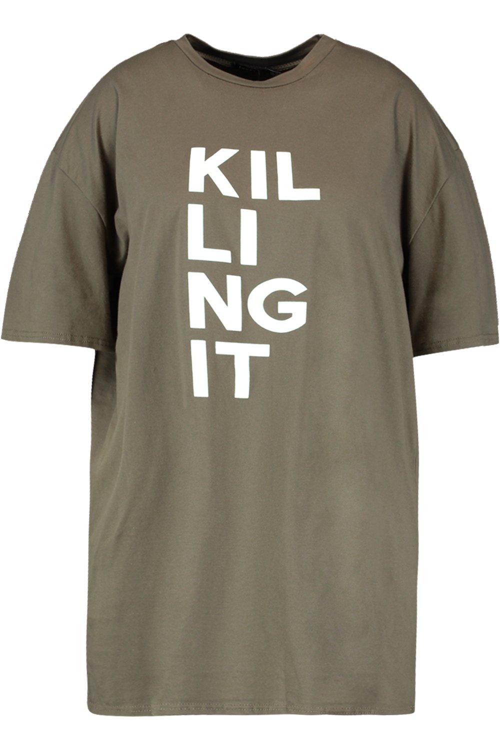 

Plus Killing It Oversized T-Shirt Dress, Sage