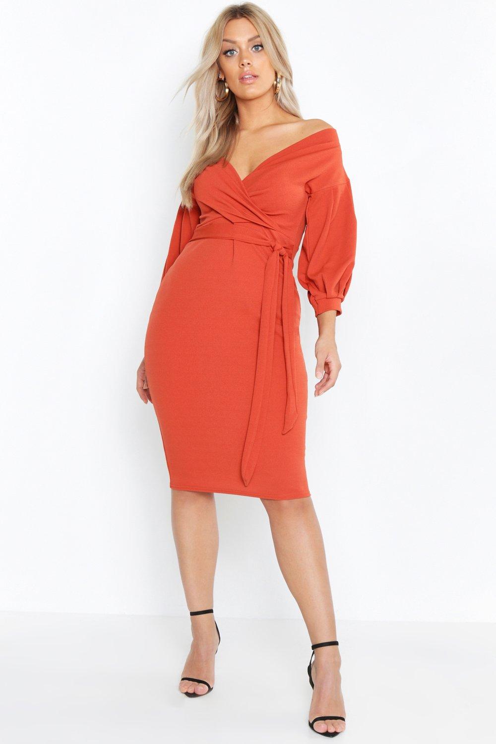 boohoo terracotta dress