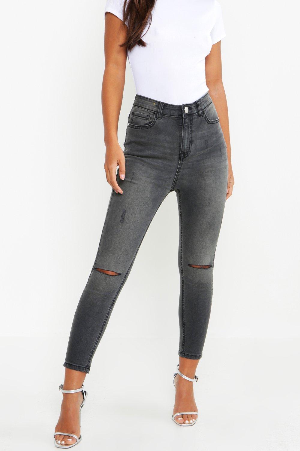 petite ripped knee jeans