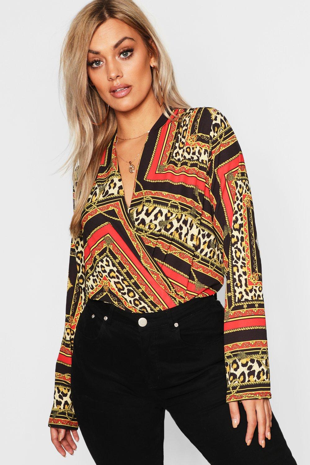 chain print bodysuit