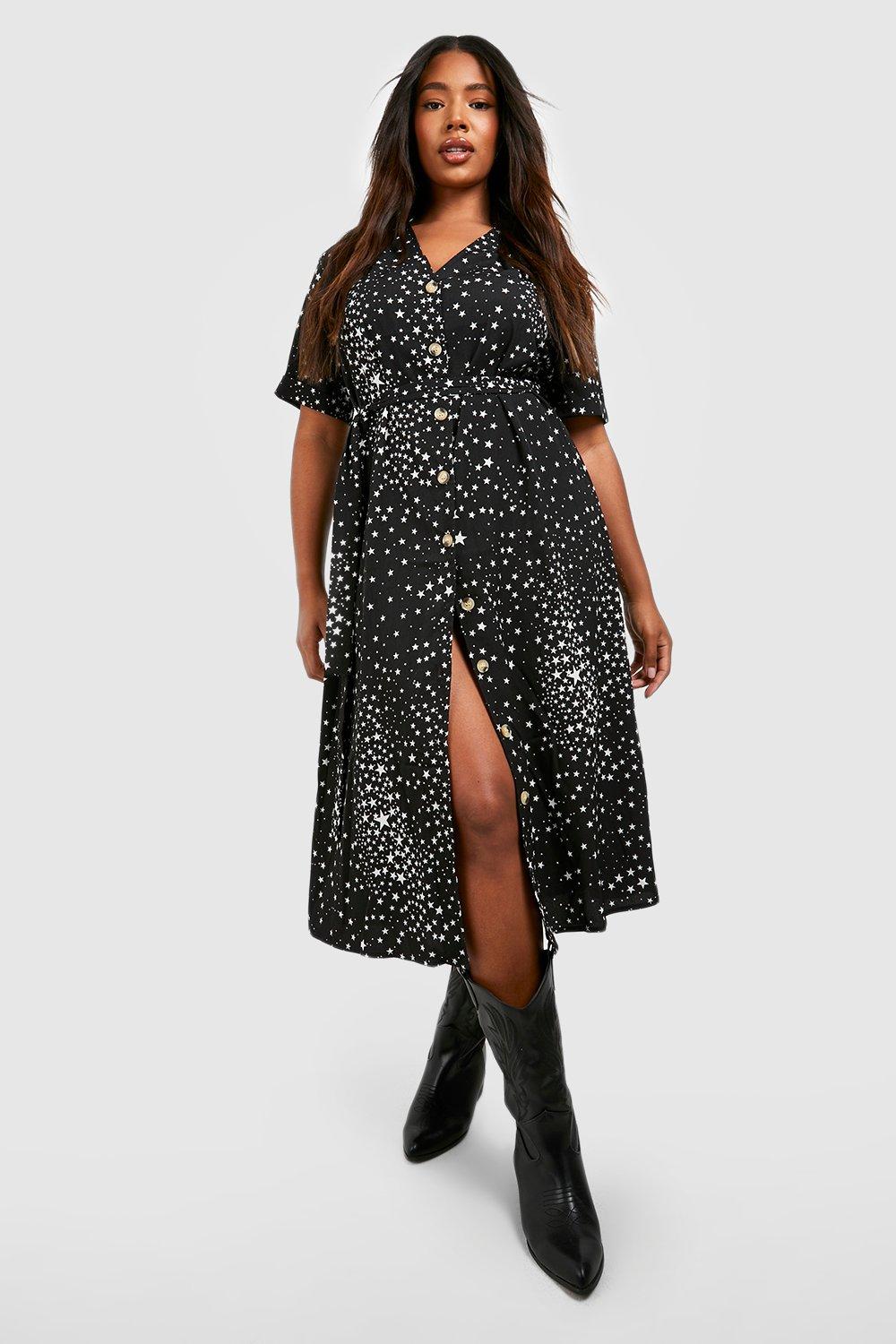 boohoo star print dress