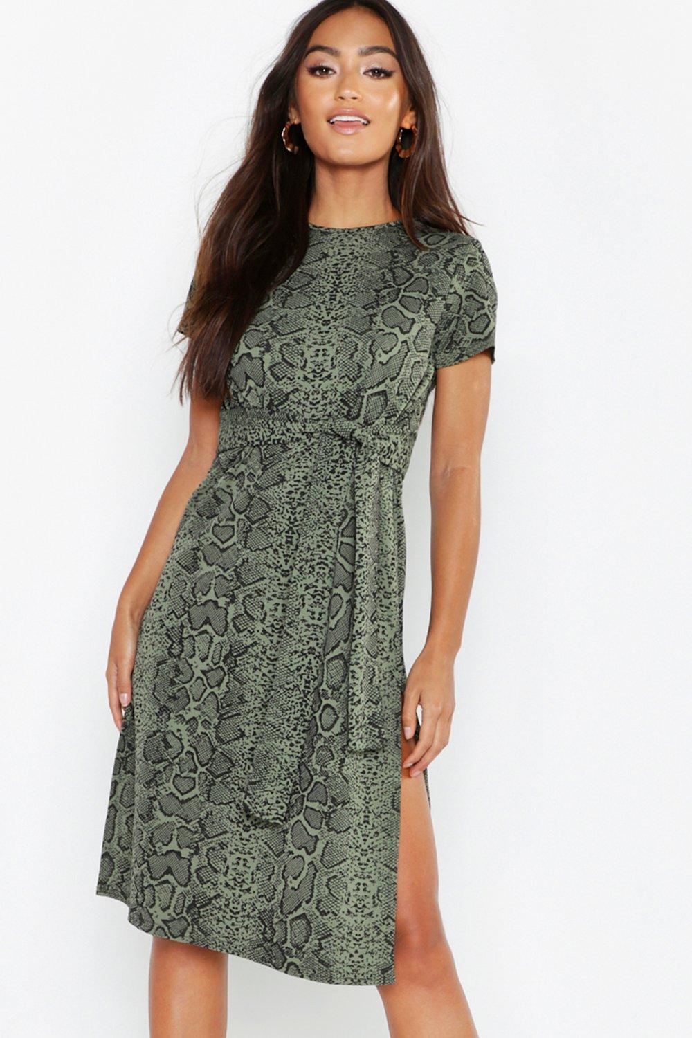 snake print dress petite