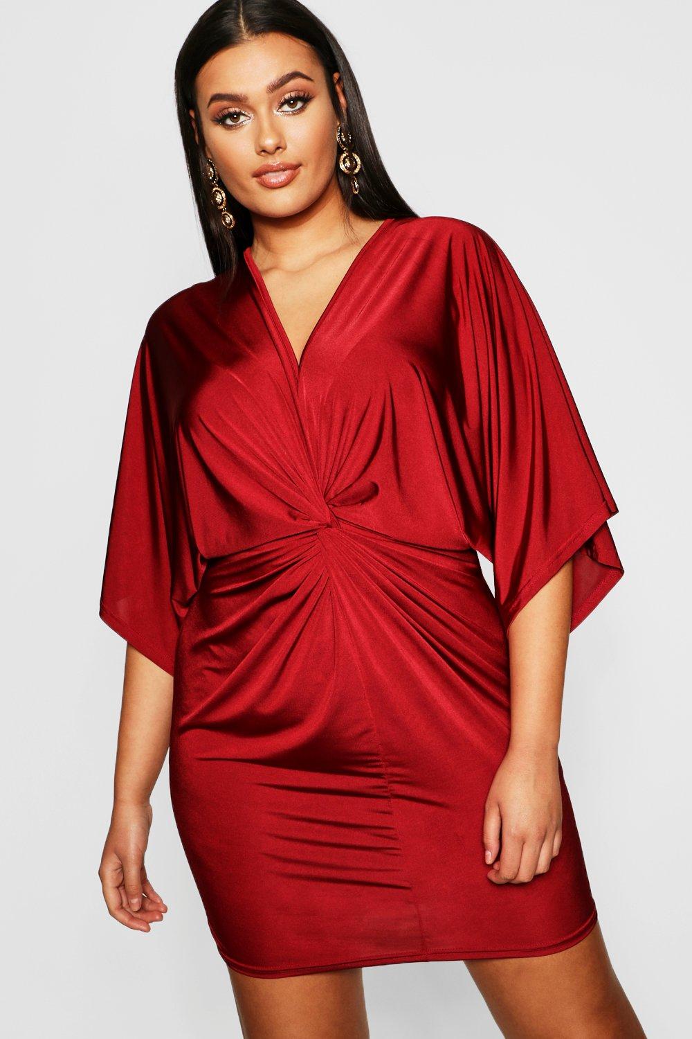 slinky twist front dress