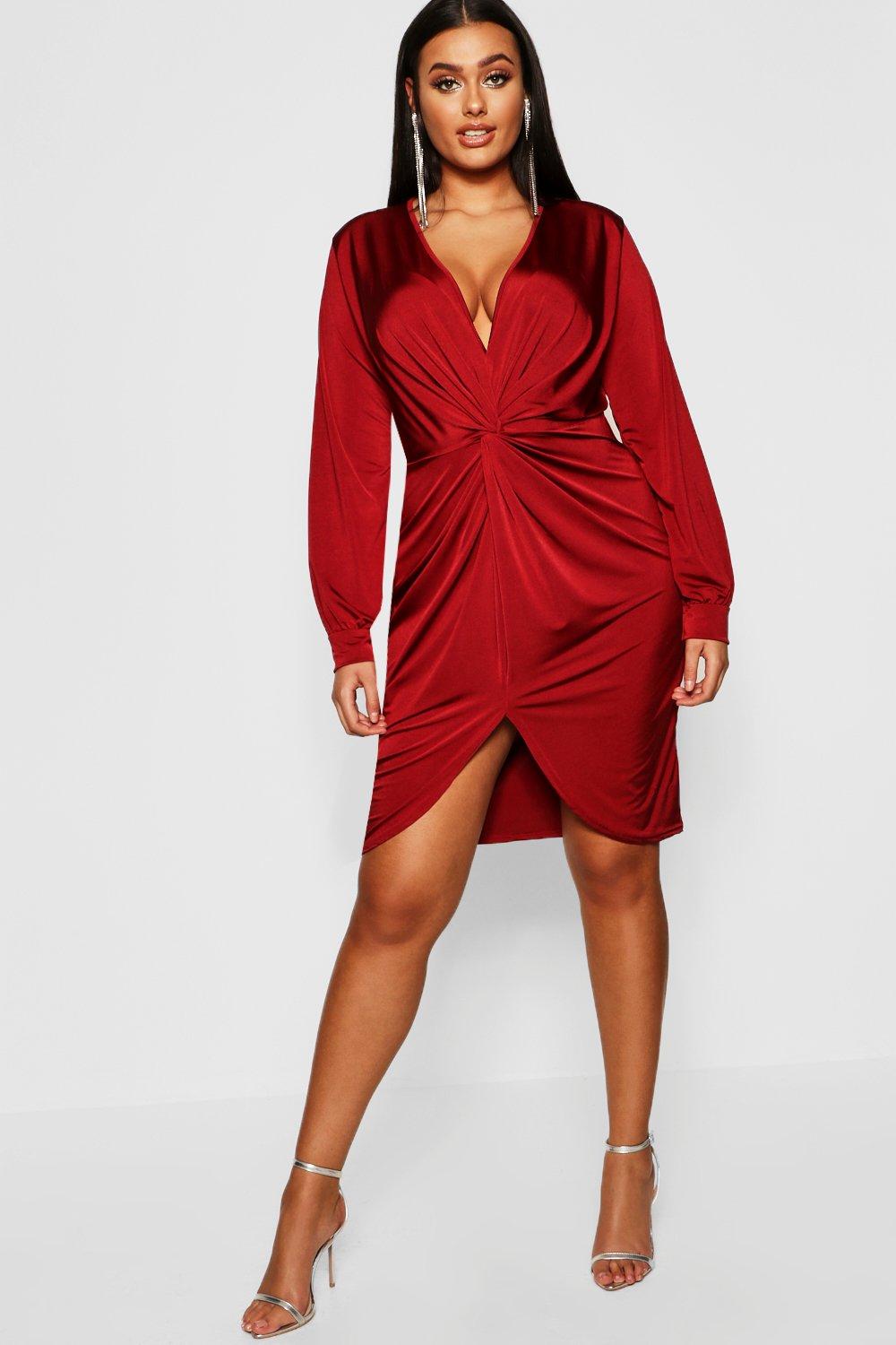 Robe Disco Cache Cœur Près Du Corps Torsadée Plus Boohoo