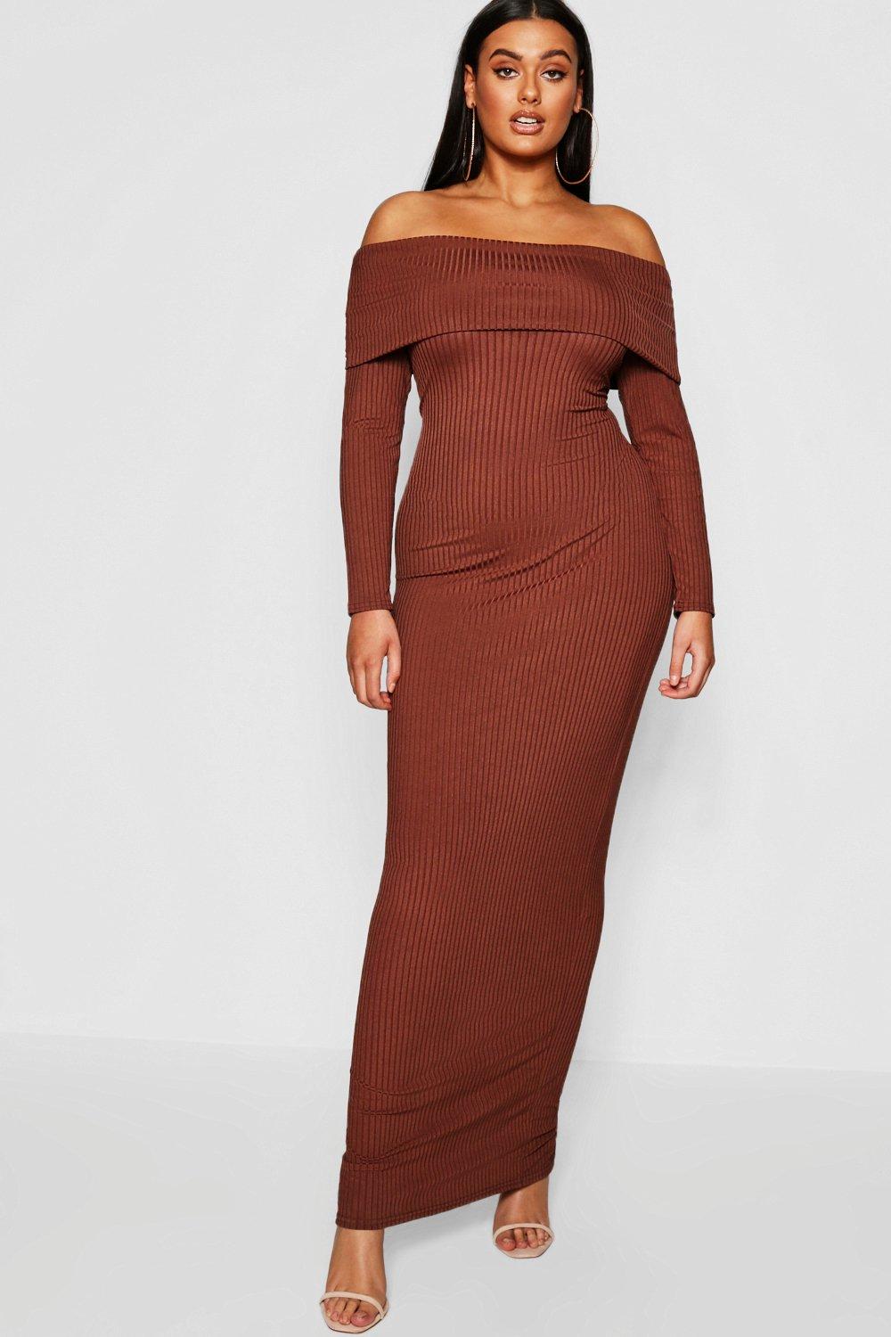 boohoo bardot maxi dress