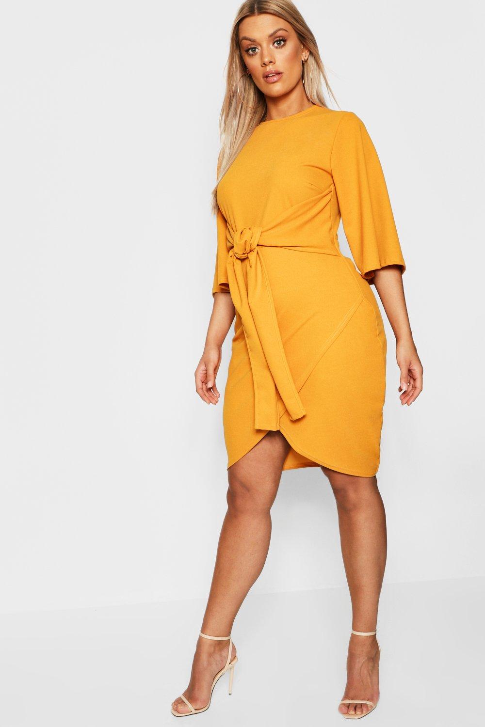 mustard dress boohoo