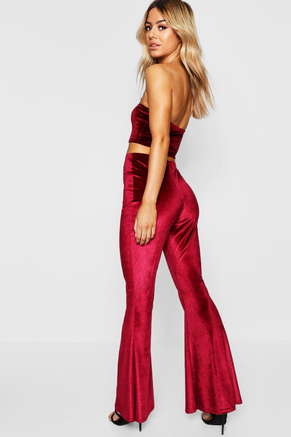 

Petite — расклешенные брюки из бархата, Navy