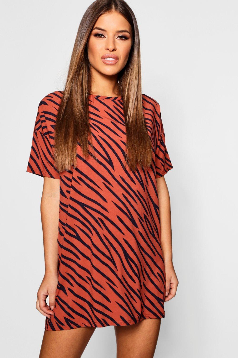 boohoo tiger print dress