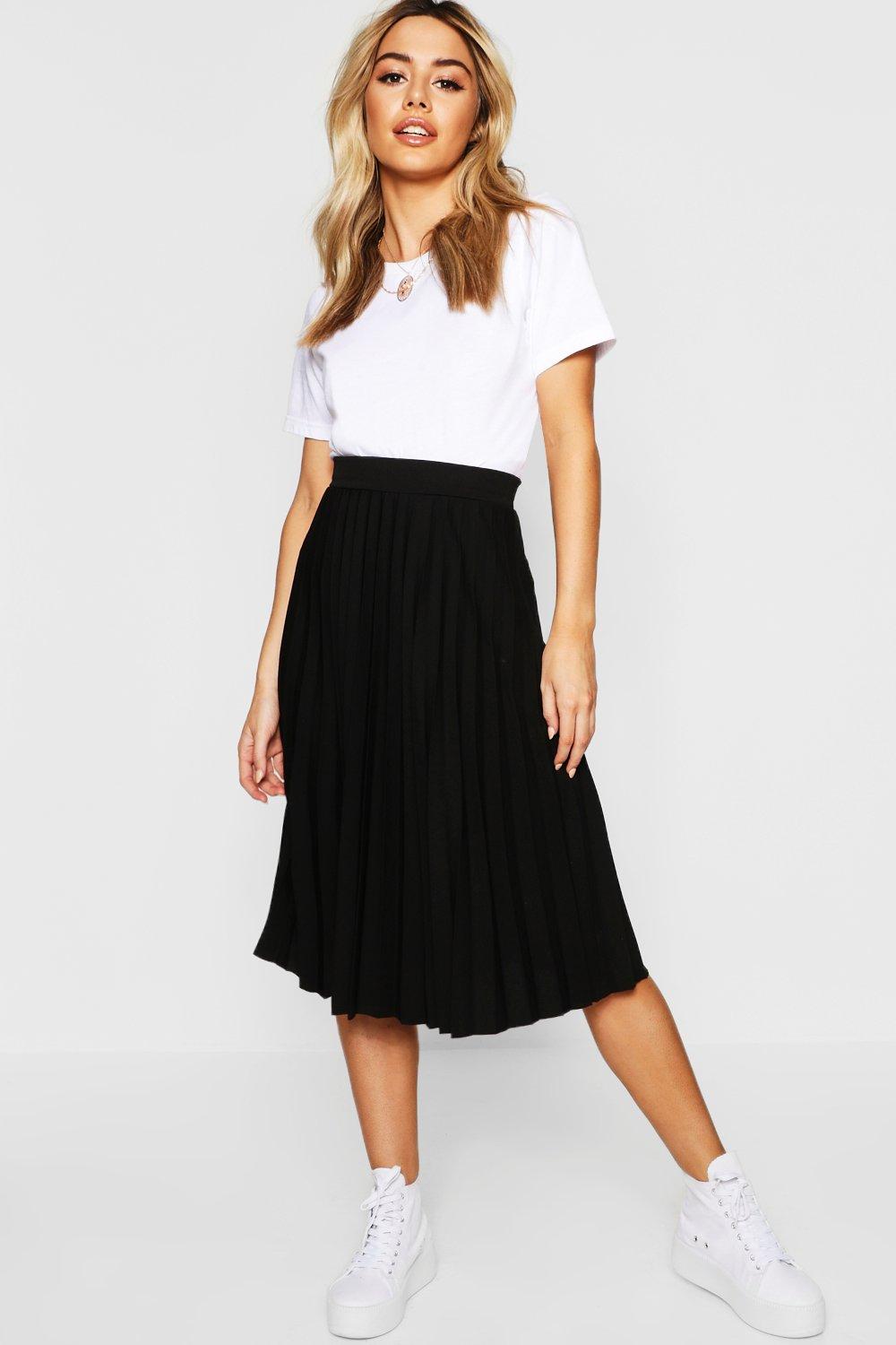 petite long pleated skirt