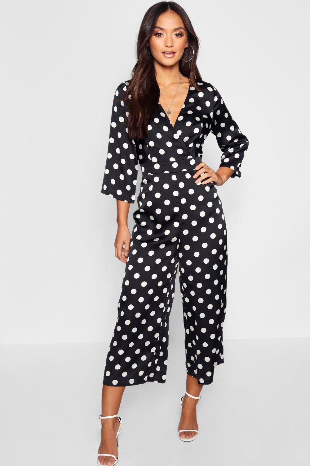 polka dot culotte jumpsuit