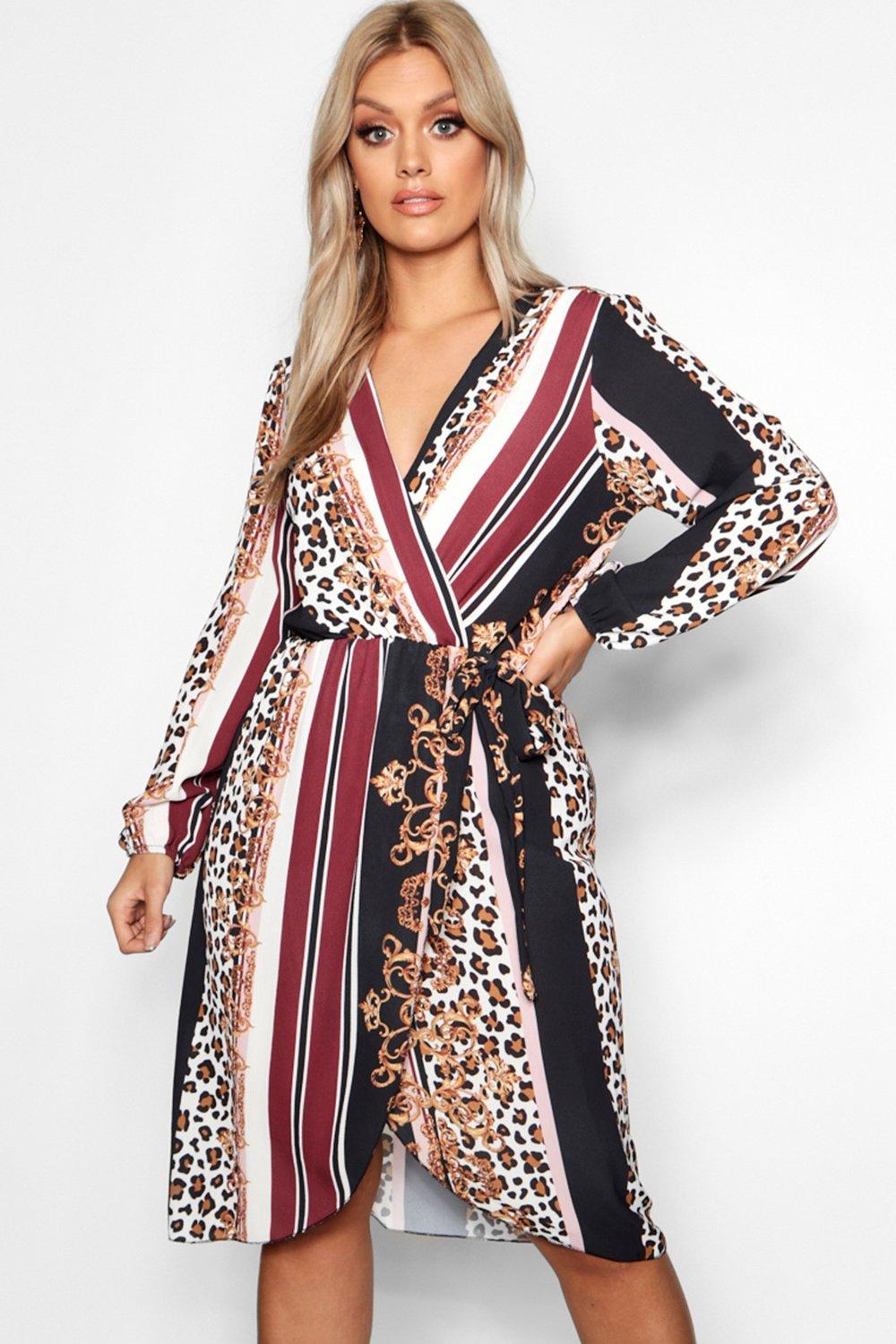 boohoo curve wrap dress