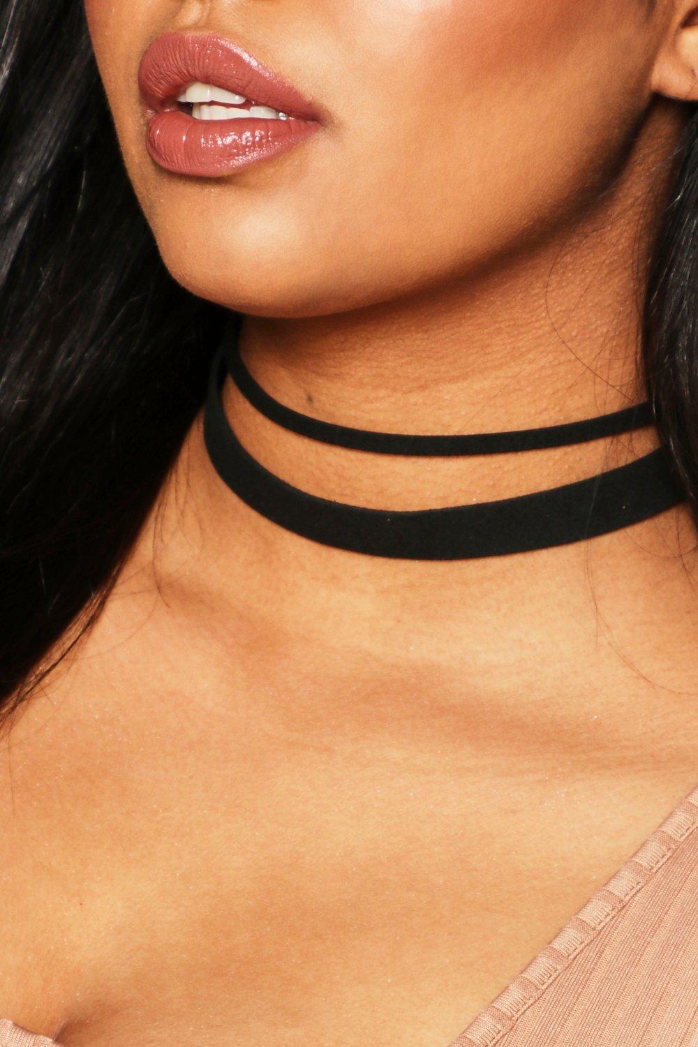 

Plus Small & Large PU Choker 2 Pack, Black